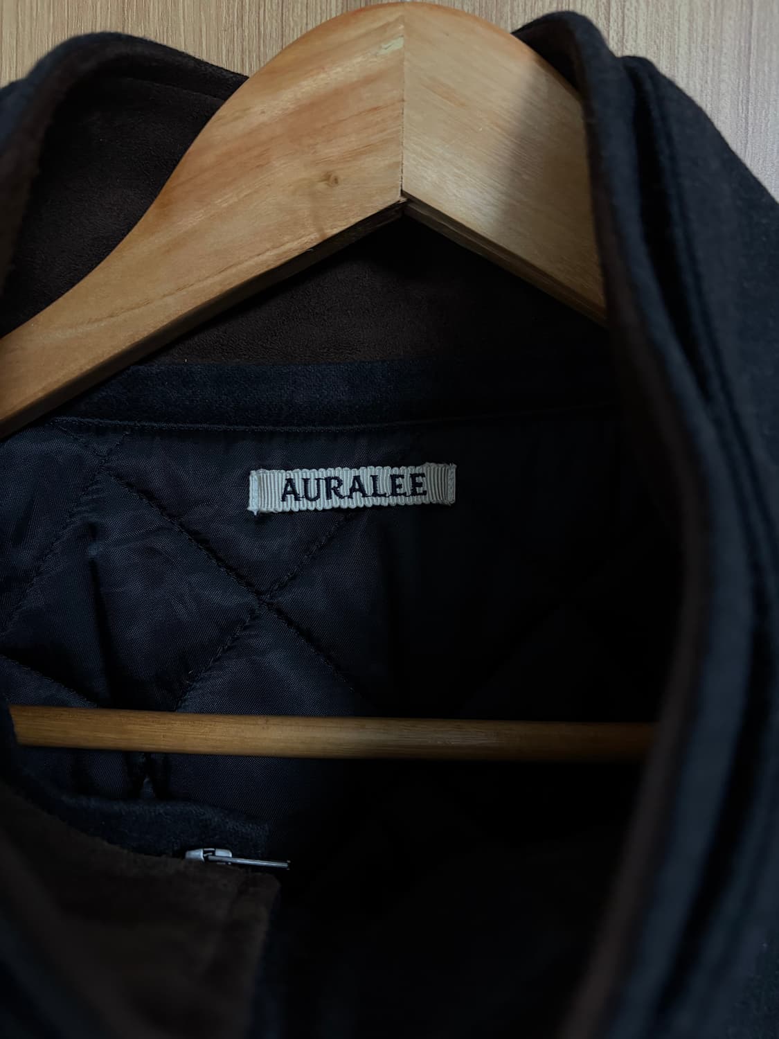 [4] 오라리 울 풀링 플란넬 패디드 오버 블루종 상품이미지6