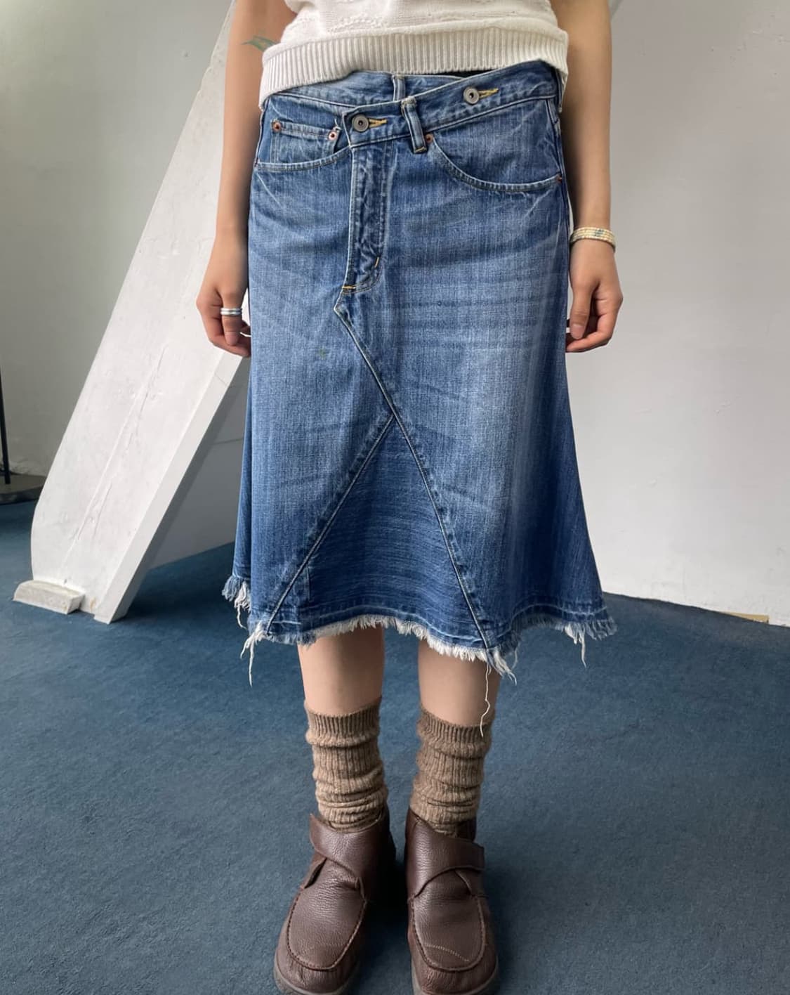 Niko And 빈티지 비대칭 스커트 상품이미지1