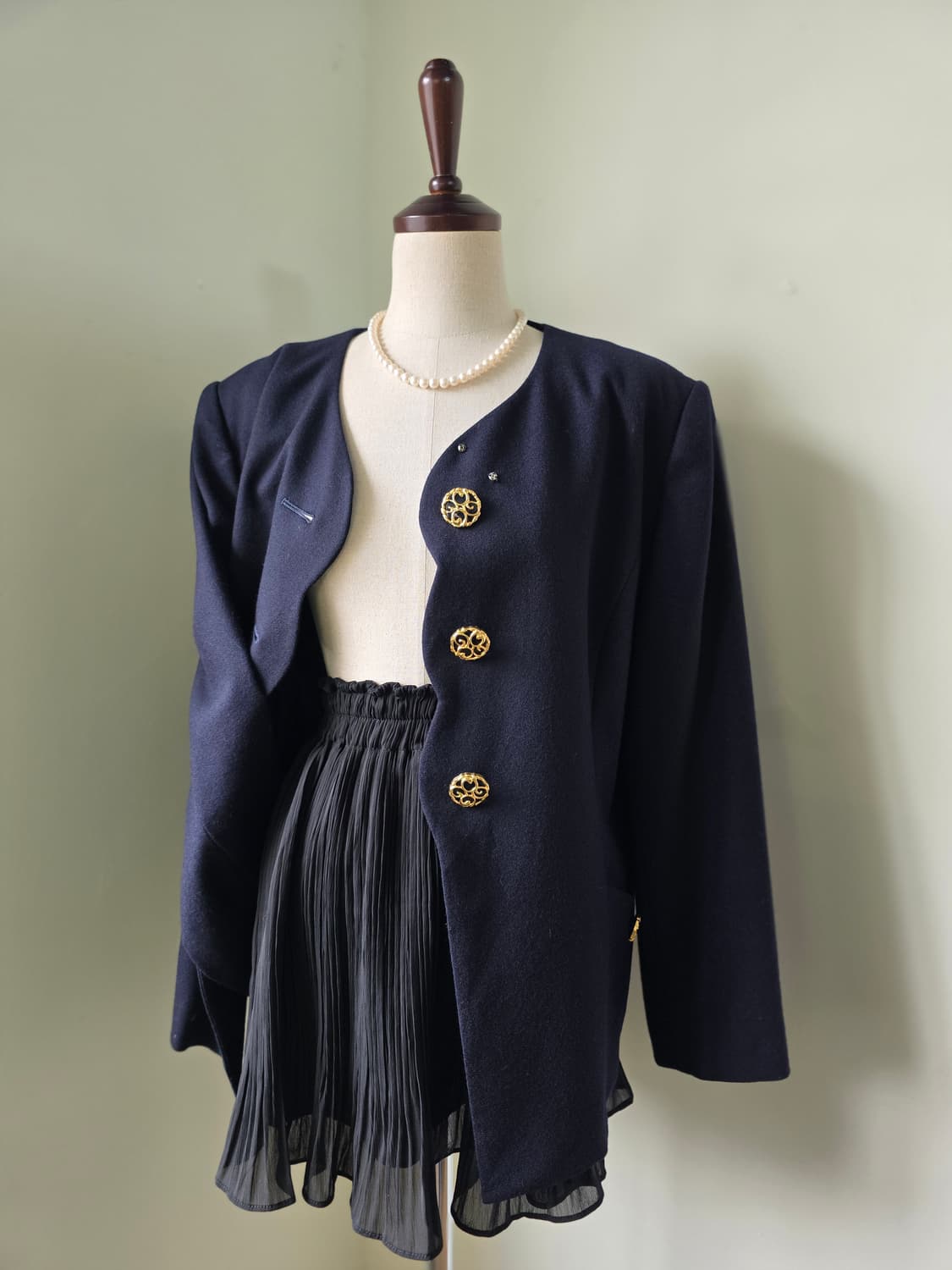 네이비 금장 단추 유니크 자켓 상품이미지3