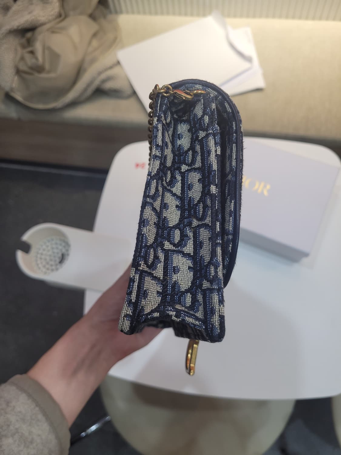 (풀구성,새상품급) 디올 오블리크 새들 체인백 상품이미지6