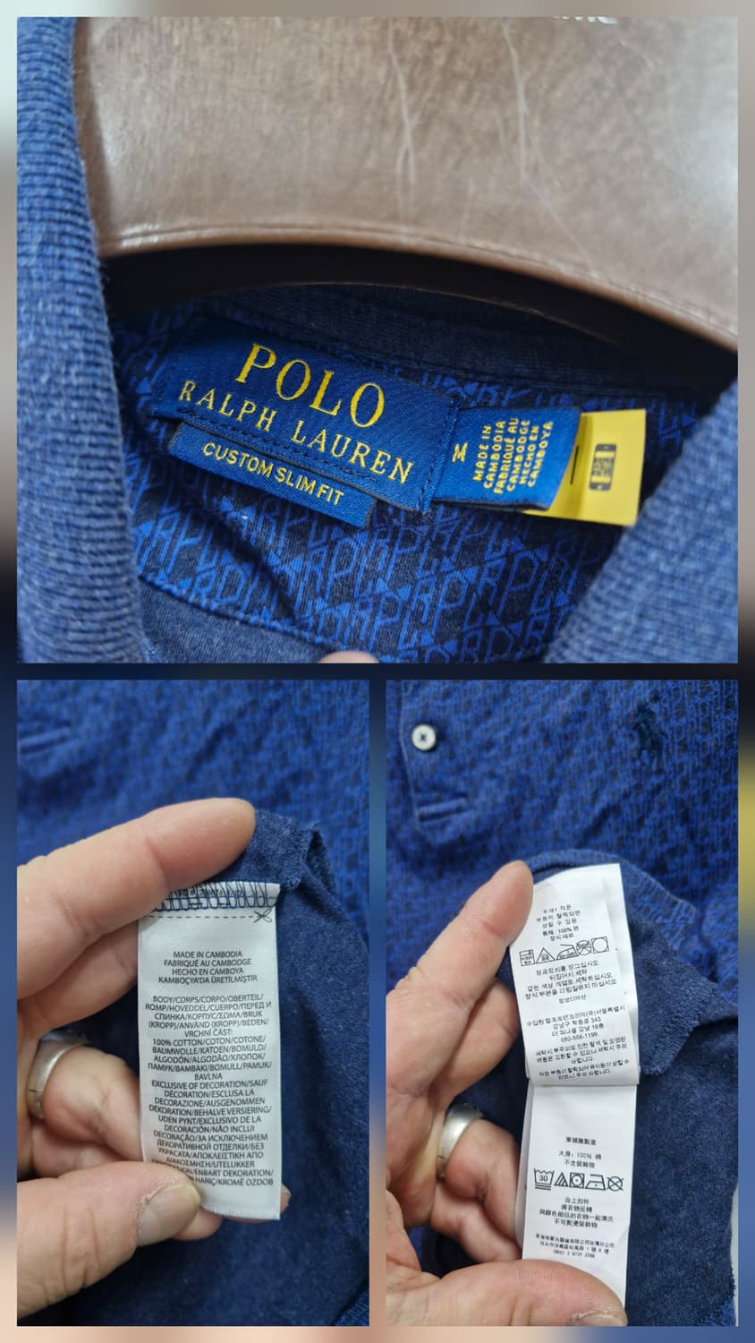 95M 폴로랄프로렌 블루 패턴 카라 반팔티. 상품이미지8