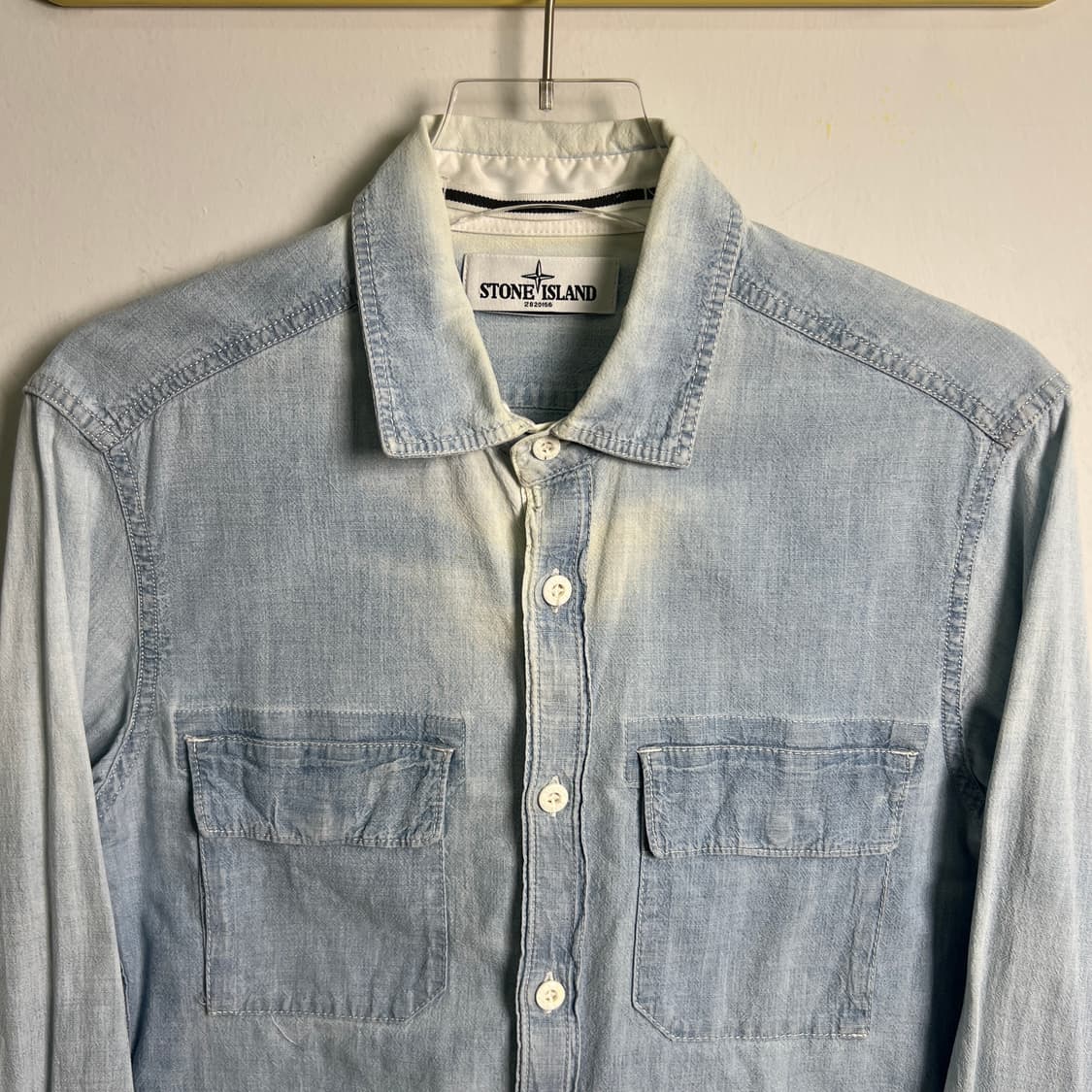 스톤아일랜드 연청 데님 셔츠 S 상품이미지4