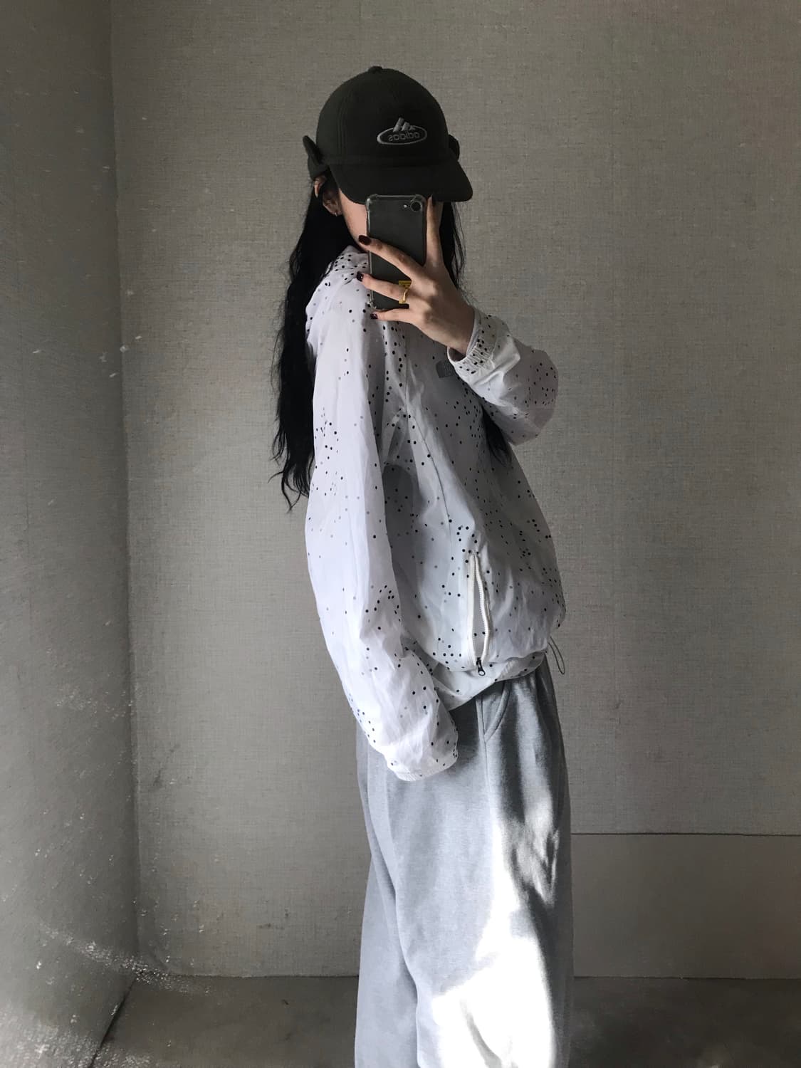 노페 화이트 도트 바람막이 상품이미지5