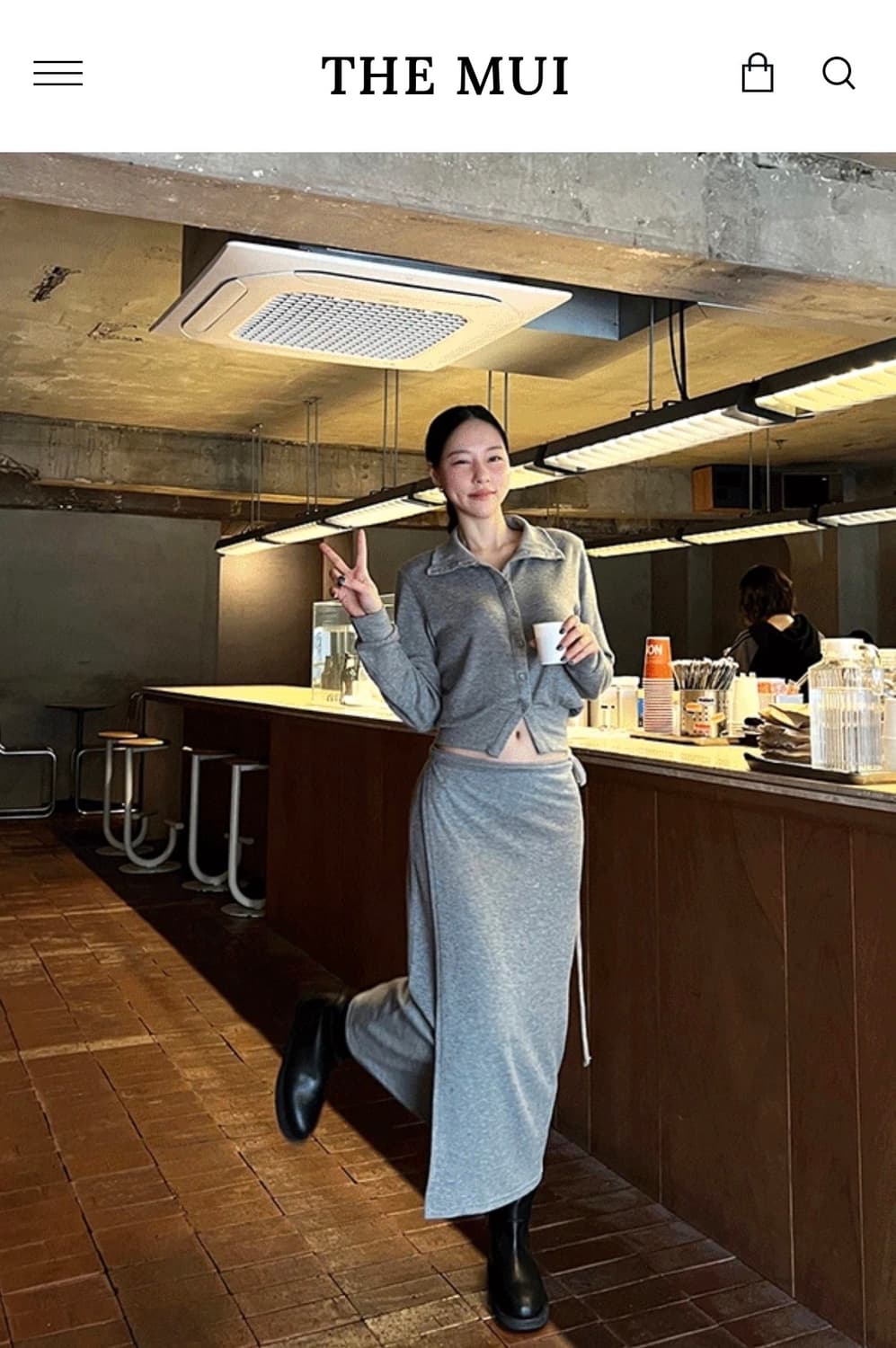 더무이 High neck cd & wrap skirt set 상품이미지1