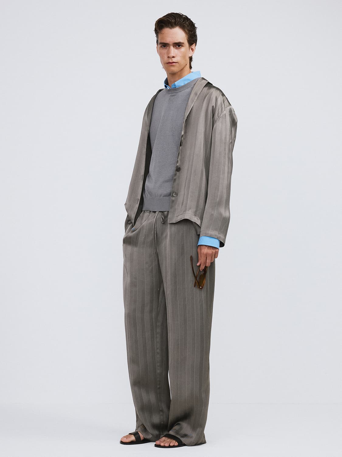 렉토 26SS 실키 라운지 셔츠 미드나잇 그레이 상품이미지4