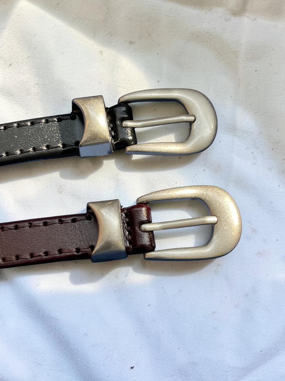 러스틱 버건디 슬림 가죽벨트 상품이미지7