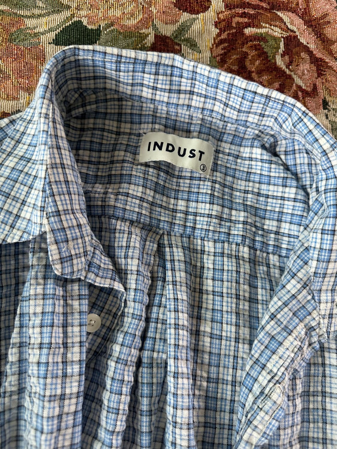 INDUST 블루 체크셔츠 상품이미지3