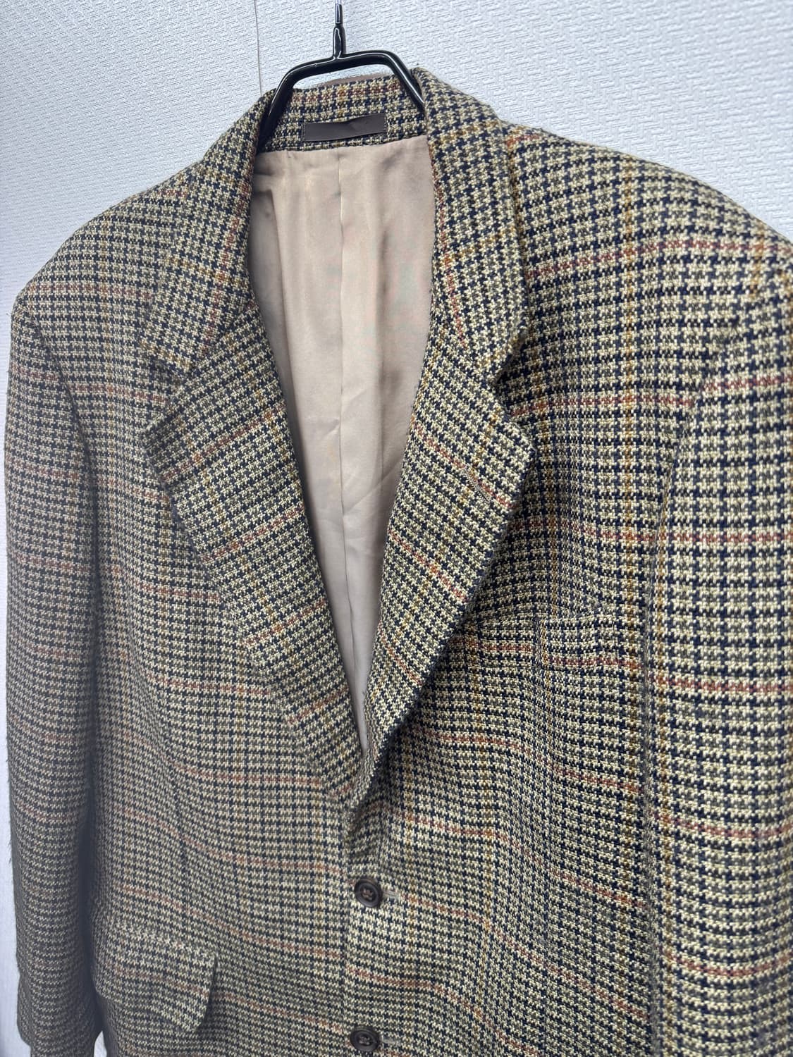 90's 올드스쿨 버버리 빈티지 하운드투스 체크 뉴울 블레이저 L 상품이미지2