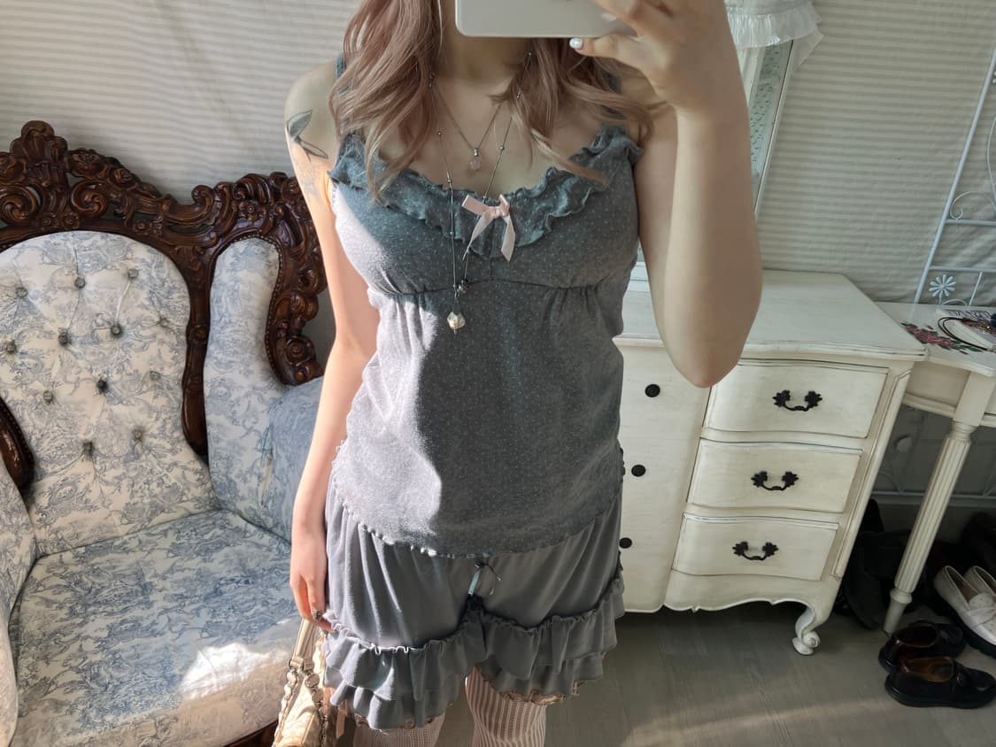 jpn vintage frill tiered lace half pants 상품이미지4