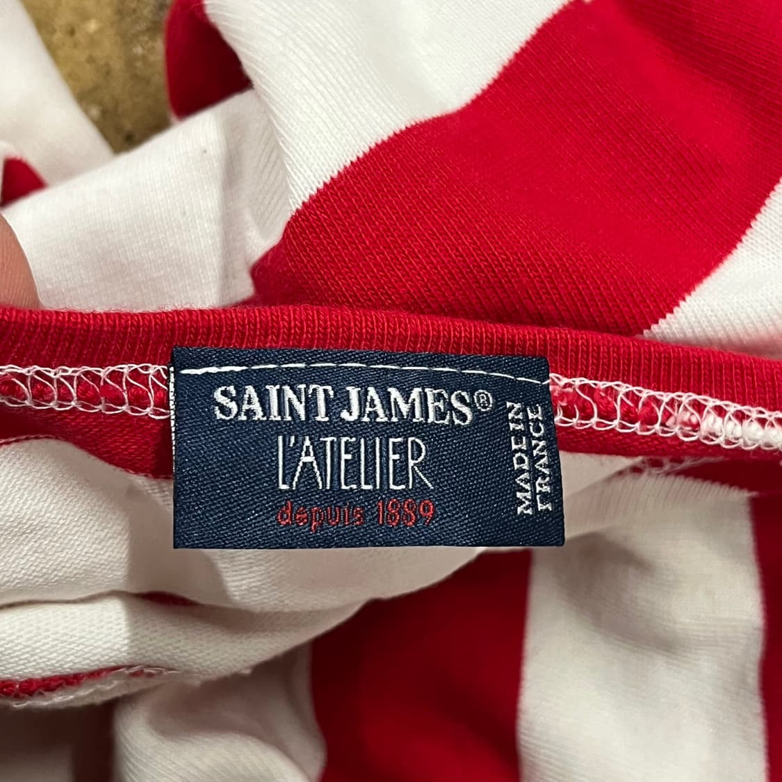 [정품/M] 세인트제임스 빨강 흰색 스트라이프 긴팔 티셔츠 b10 상품이미지5