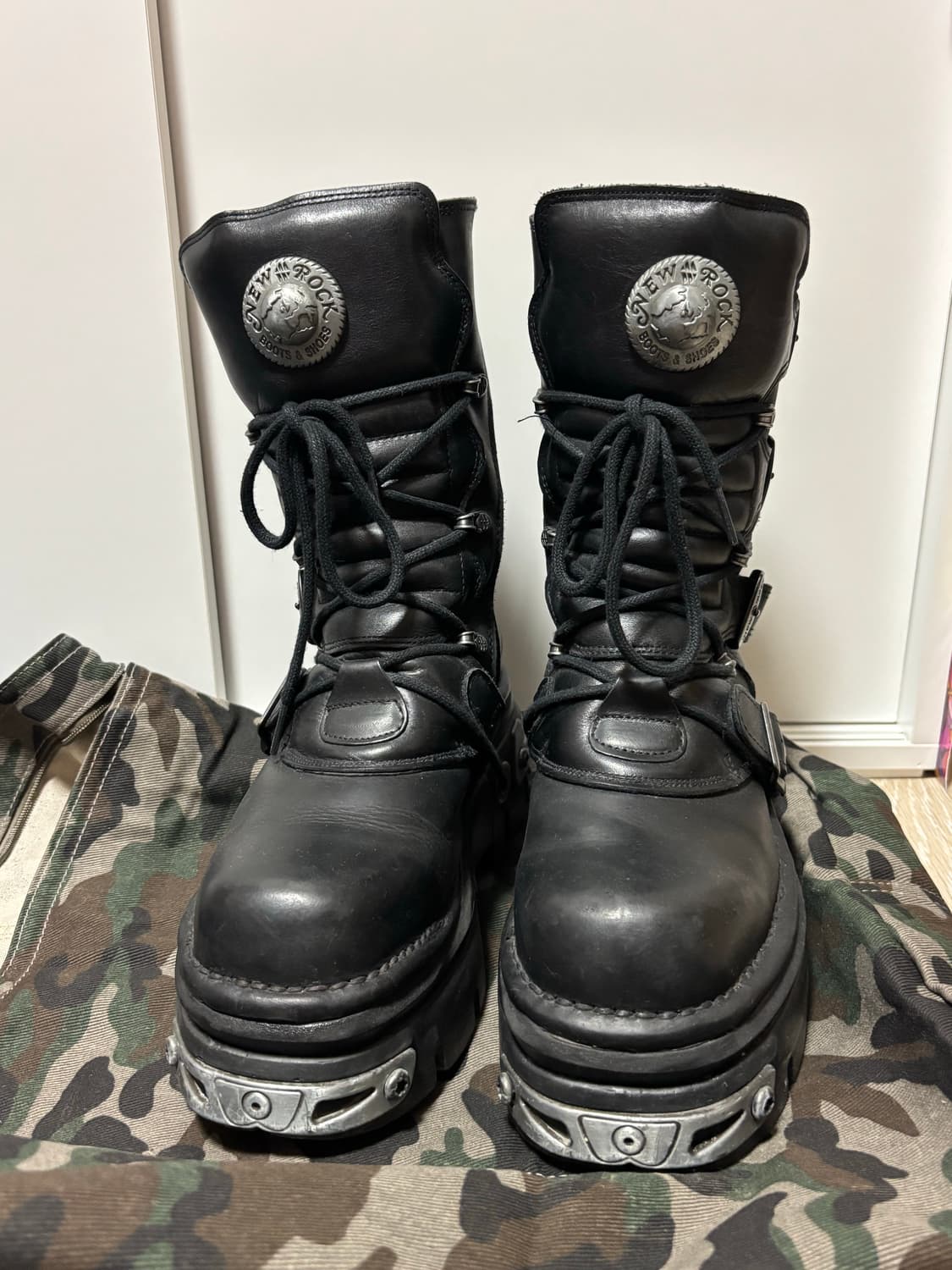 NEW ROCK 메탈릭 M-373-S4 메탈플레이트 클래식 4버클 부츠 상품이미지2