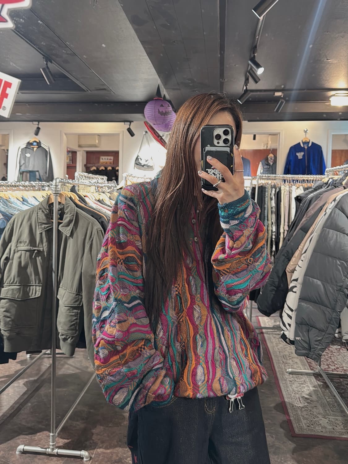 쿠지 COOGI 입체케이블 멀티컬러 카라 니트 M 상품이미지7