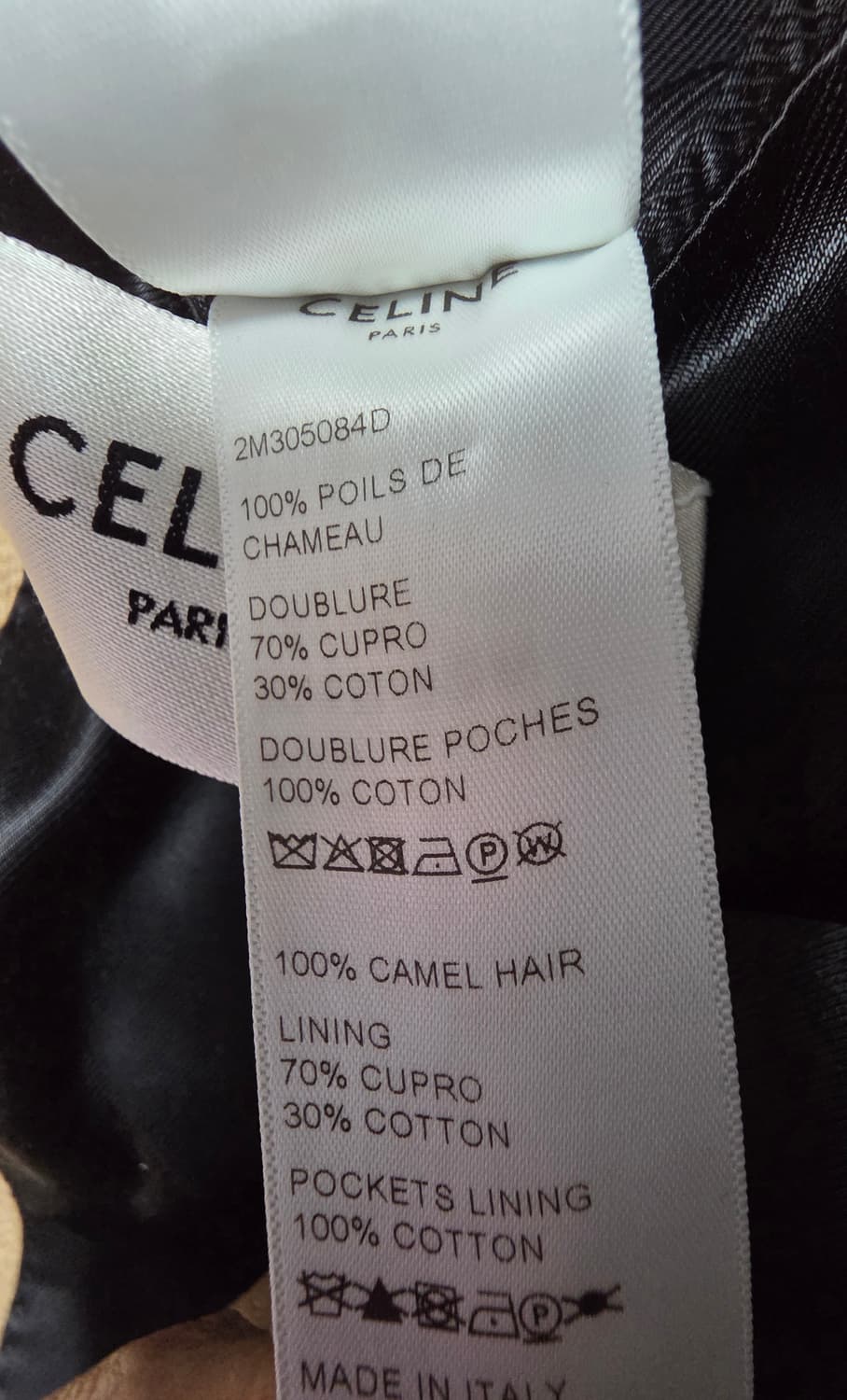 셀린느 카멜 100% 더블 브레스티드 코트 44 사이즈! 상품이미지5