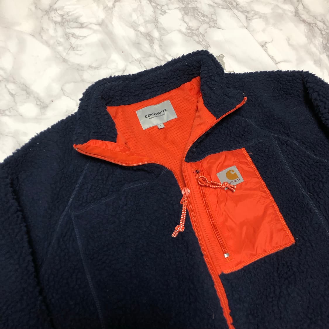 칼하트 후리스 자켓 네이비 남여공용 상품이미지3