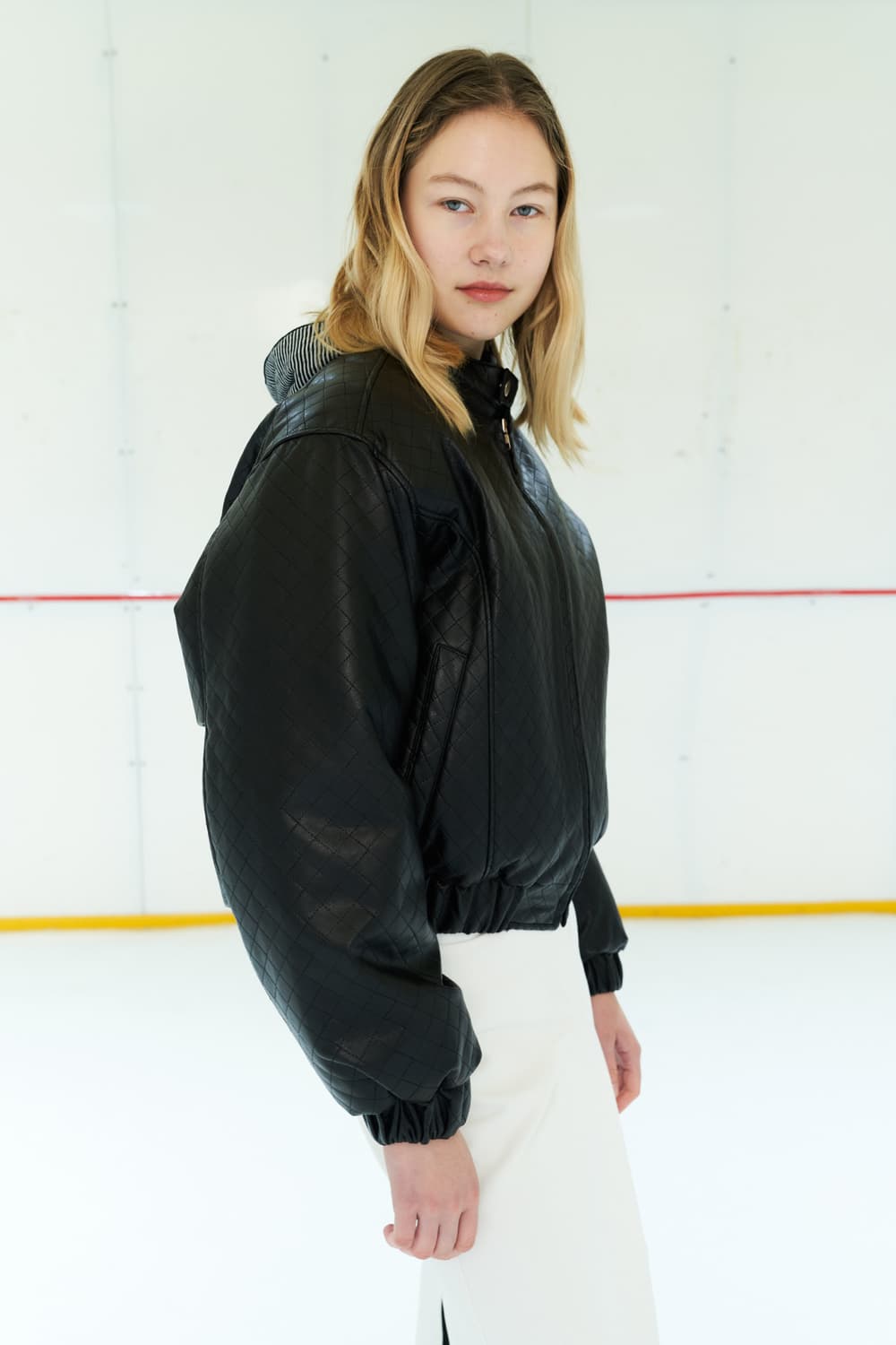 페스토 다이아몬드 퀄팅 레더 점퍼 상품이미지5