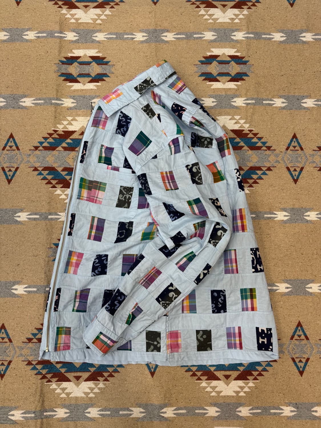 [M] 슈프림 패치워크 집업 셔츠 블루 상품이미지8