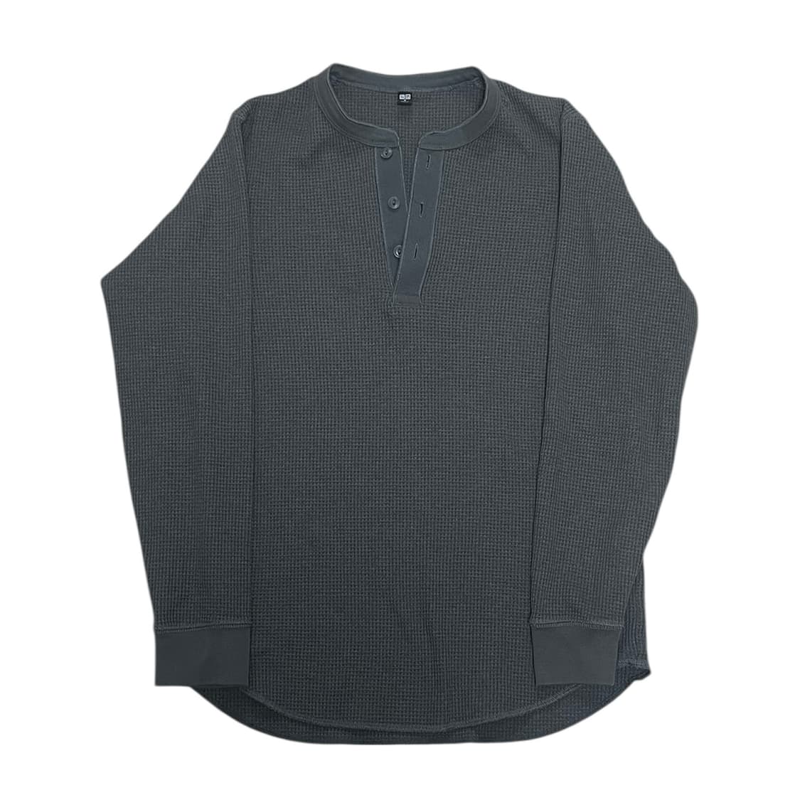 유니클로 와플헨리넥 긴팔티셔츠 그레이 상품이미지2