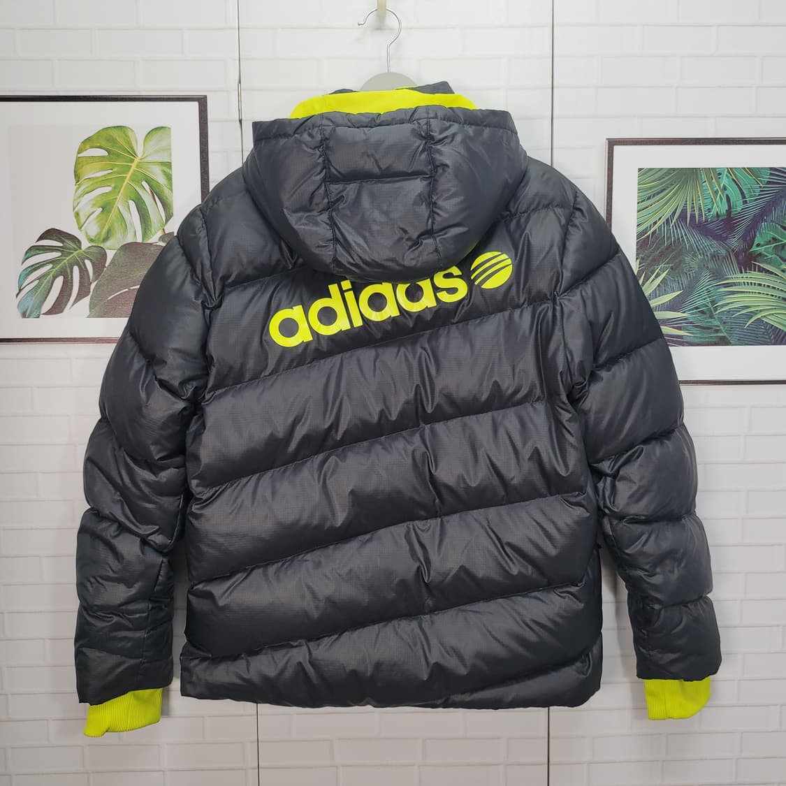 아디다스 다운 후드 패딩 자켓 점퍼 남여공용 100사이즈 상품이미지5