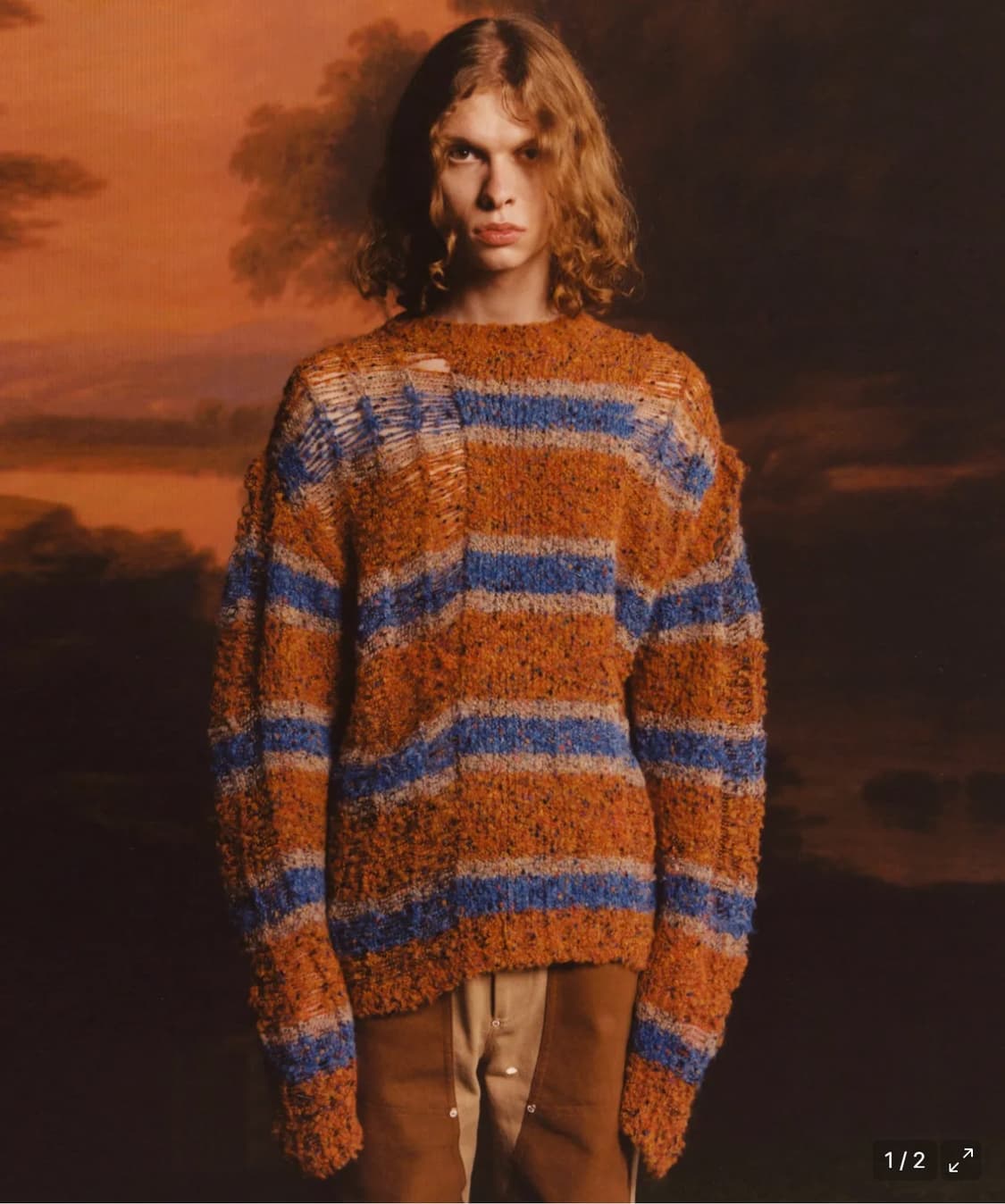 Bosnia Stripe Crew-Neck Sweater 상품이미지1