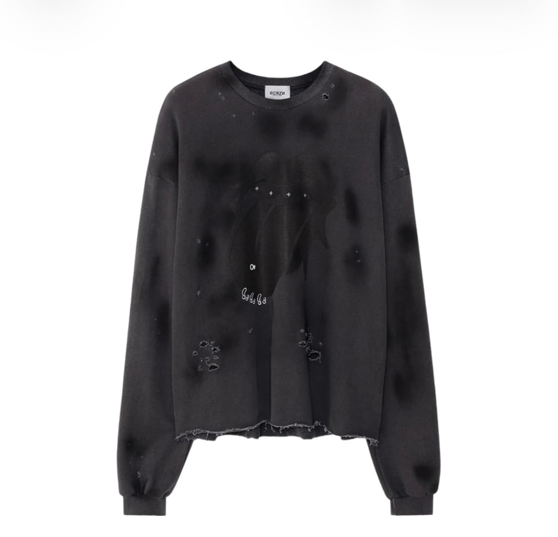 에크라손 피엘싱 락 스웻셔츠 블랙 상품이미지1