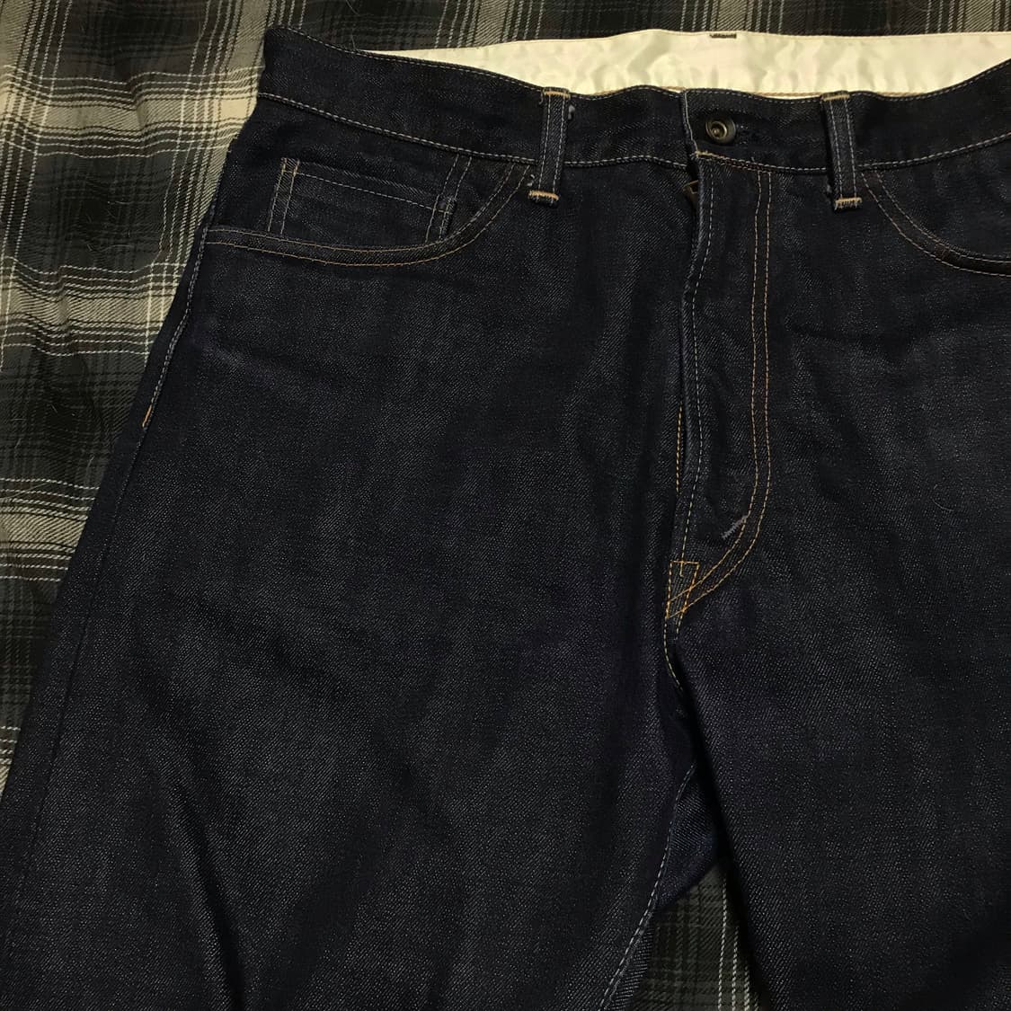 재팬 프랭클린 테일러드 생지 논워시 셀비지 데님 레귤러핏 극미중고 상품이미지2