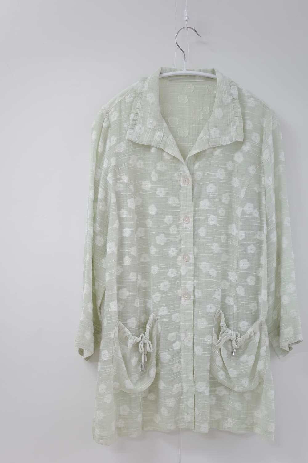 light green flower shirts 상품이미지6