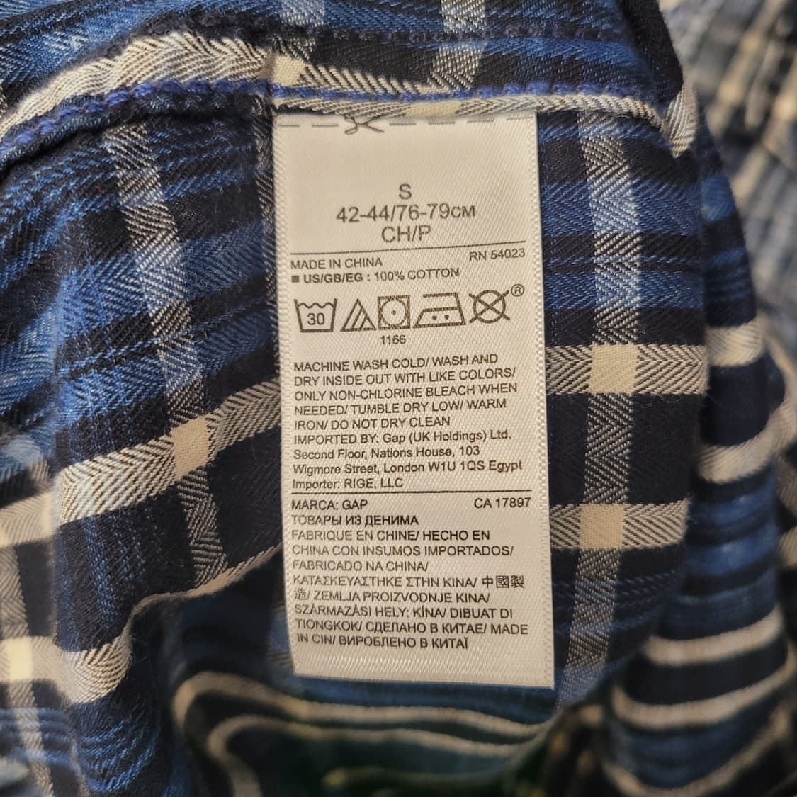 Gap 갭 슬림핏 체크셔츠 블루 상품이미지5