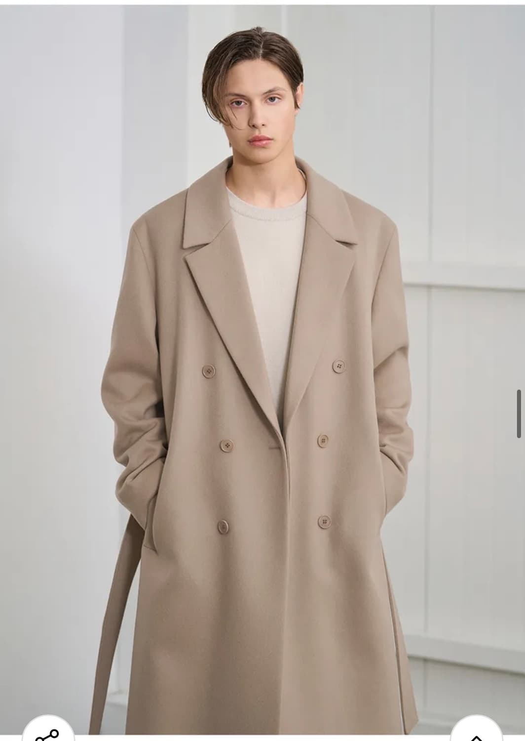 (XL) 드로우핏 프리미어 퓨어 캐시미어 로브 더블 코트 판매 상품이미지7