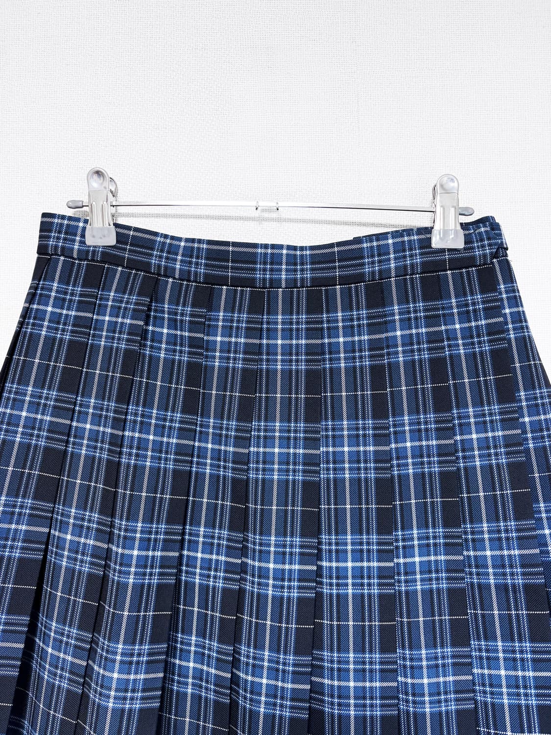 Blue Check Pleated Midi Skirt 상품이미지5