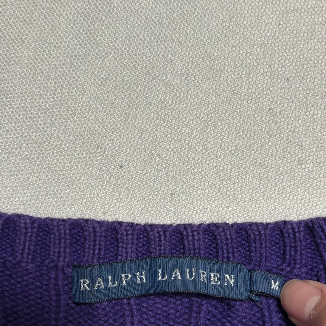 M 폴로랄프로렌 여성용 퍼플 케이블 니트  상품이미지4