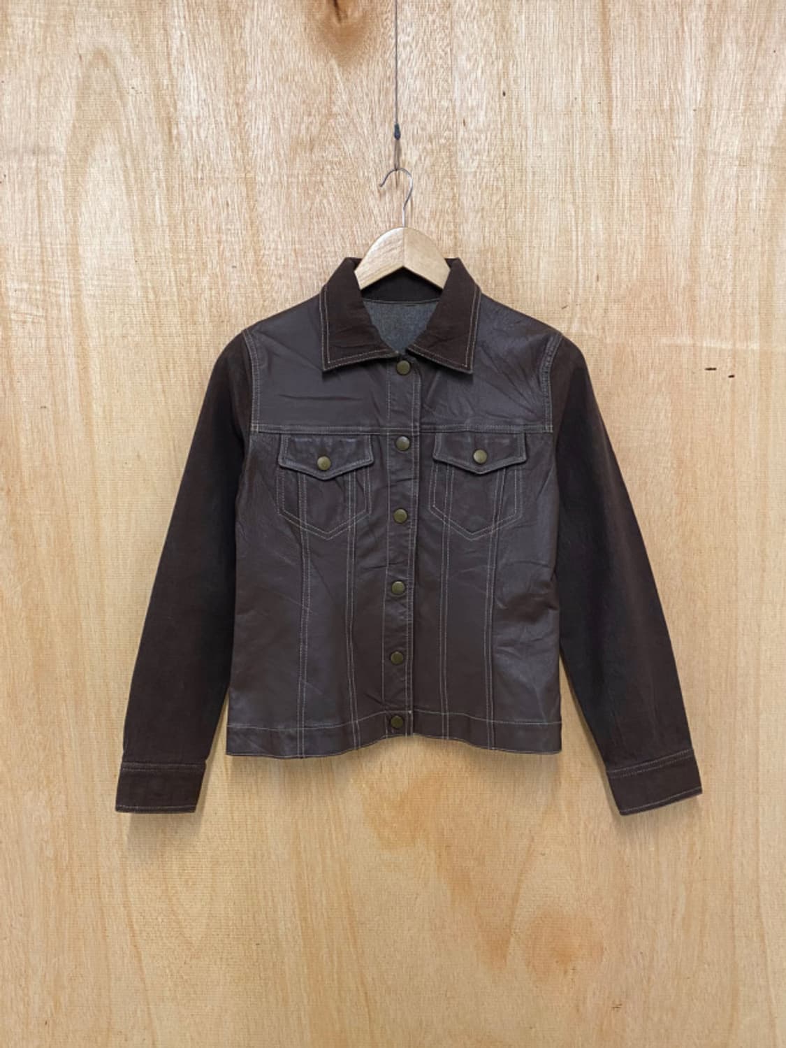 VTG leather denim jacket 빈티지 레더 데님 자켓 상품이미지3