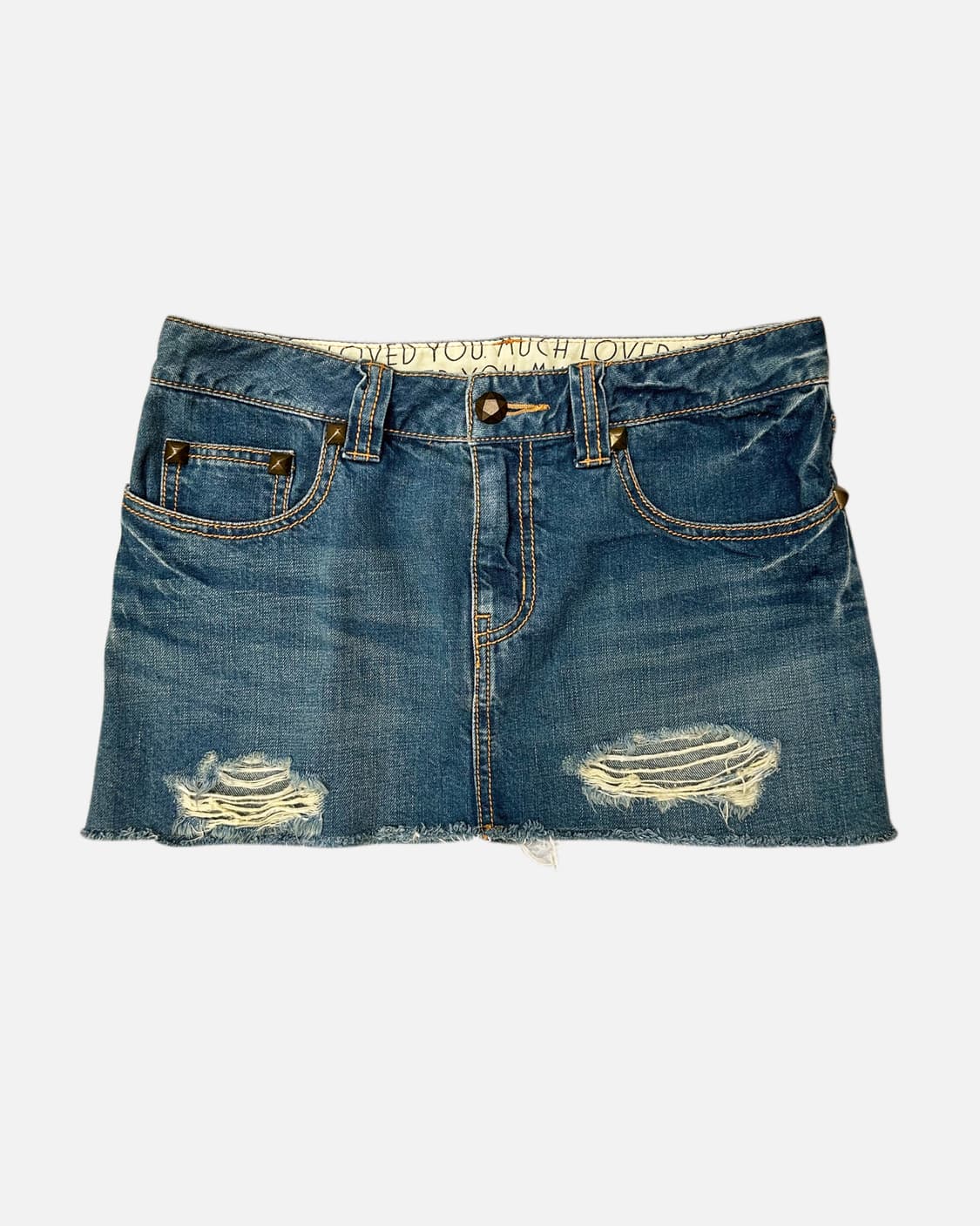 distressed stud denim mini skirt 상품이미지1