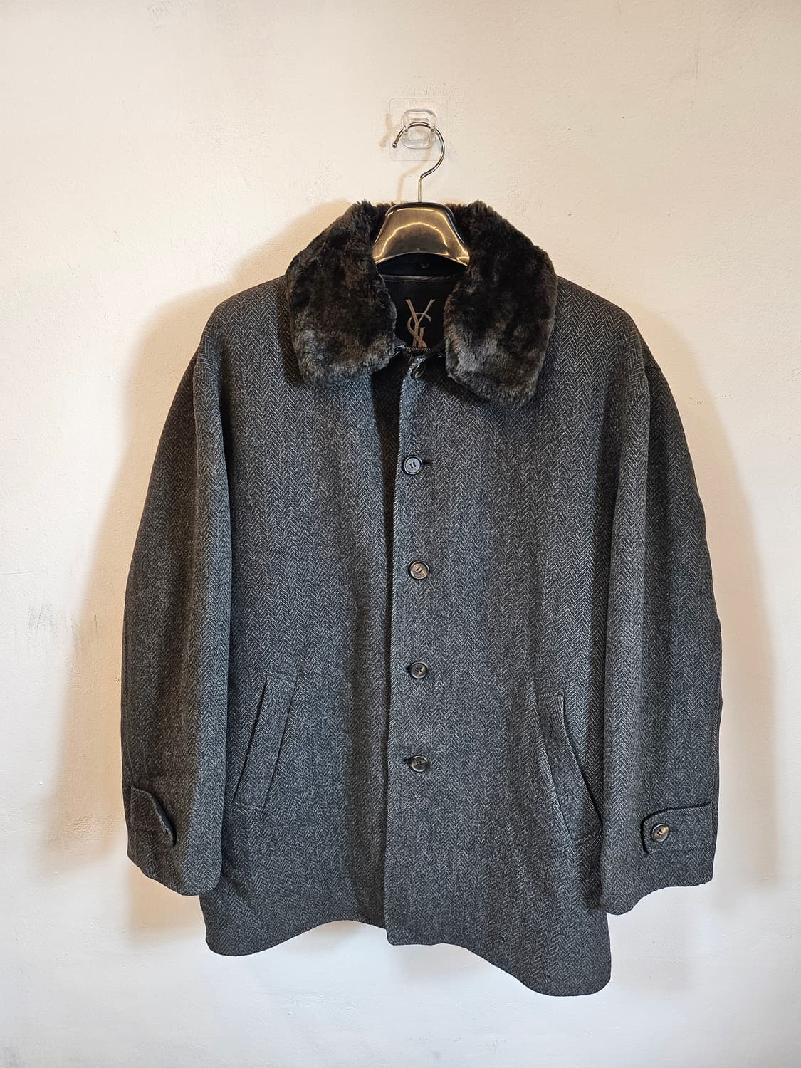 YSL 입생로랑 헤링본 모직코트 105 XL 새제품급 상품이미지10