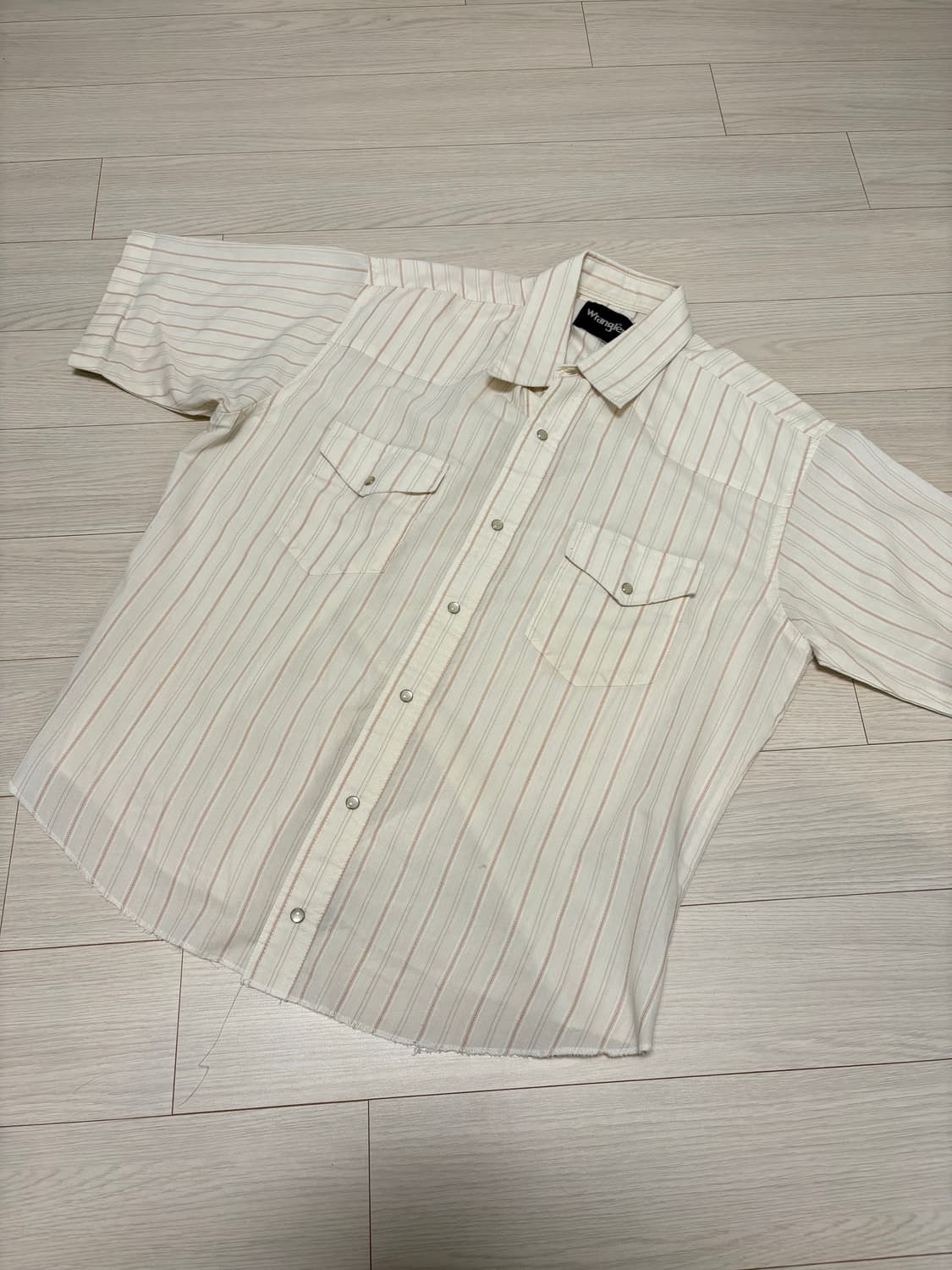 wrangler 랭글러 스트라이프 반팔 웨스턴 셔츠 L 상품이미지1