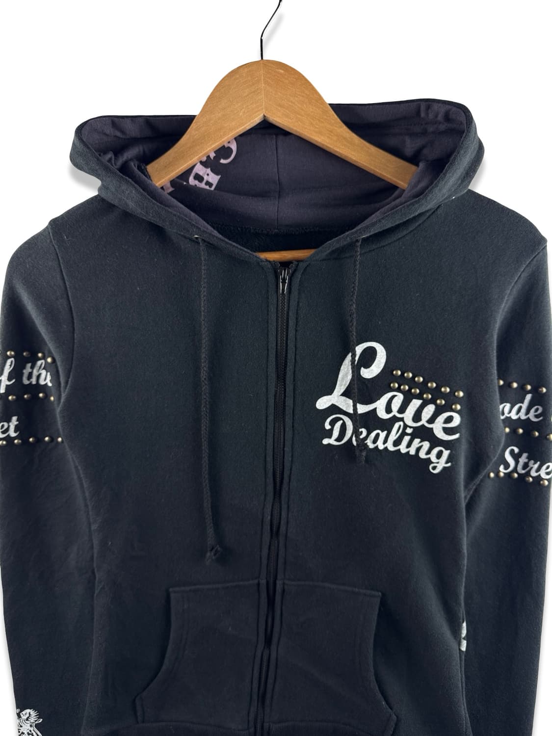 JPN Y2K 스터드 딱붙 후드집업2731 상품이미지3