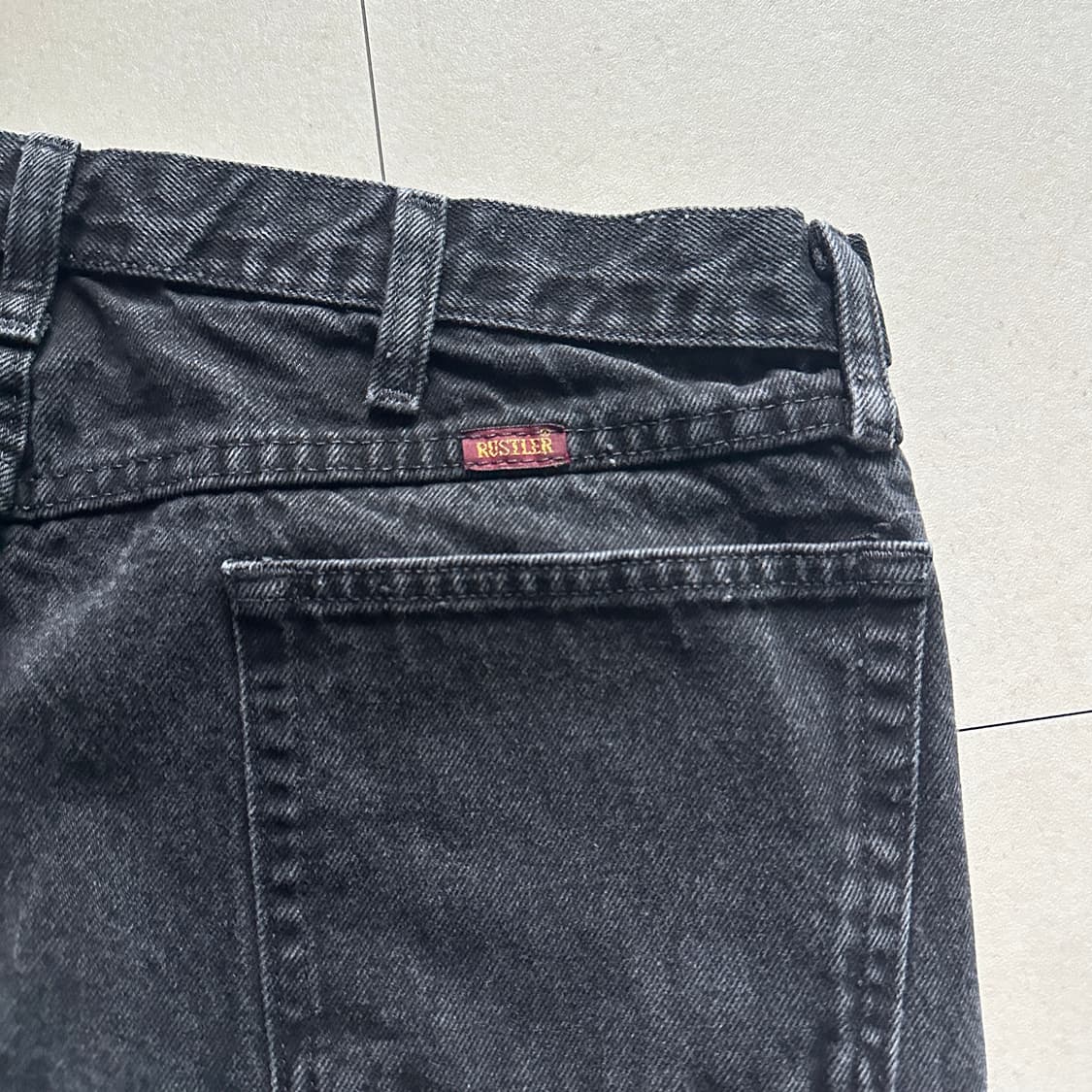빈티지 러슬러 RUSTLER 흑청 데님 팬츠 38x29 상품이미지8