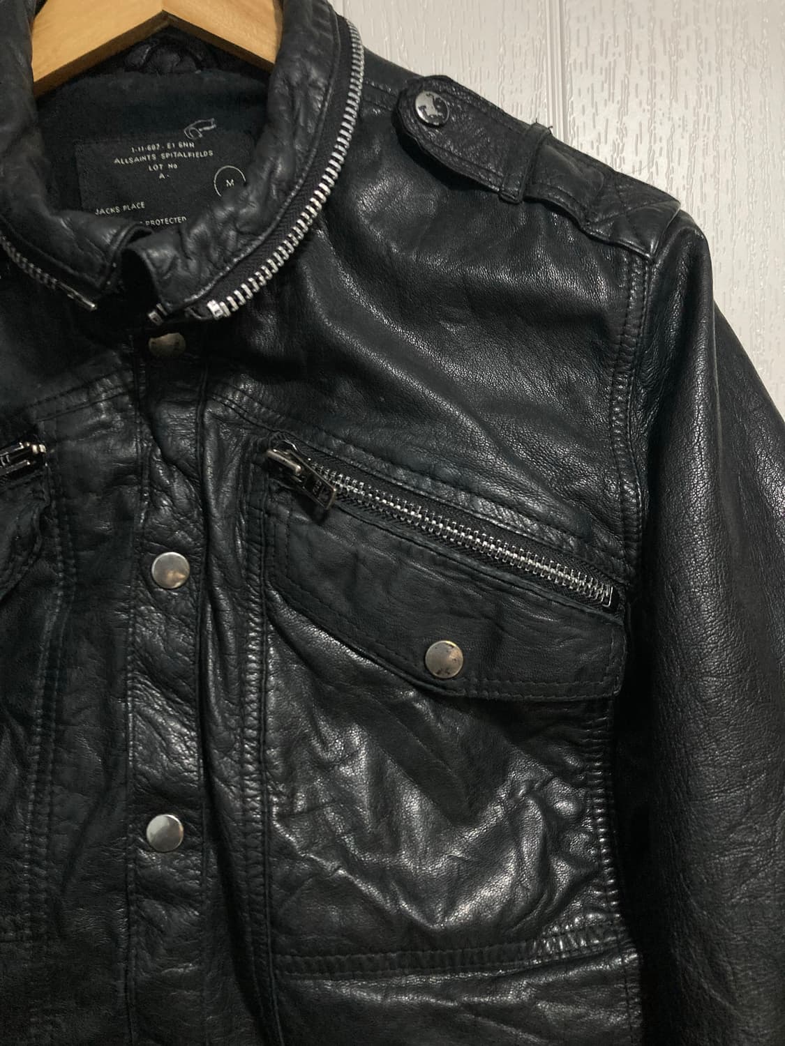 올세인츠 레더 셔츠 상품이미지2