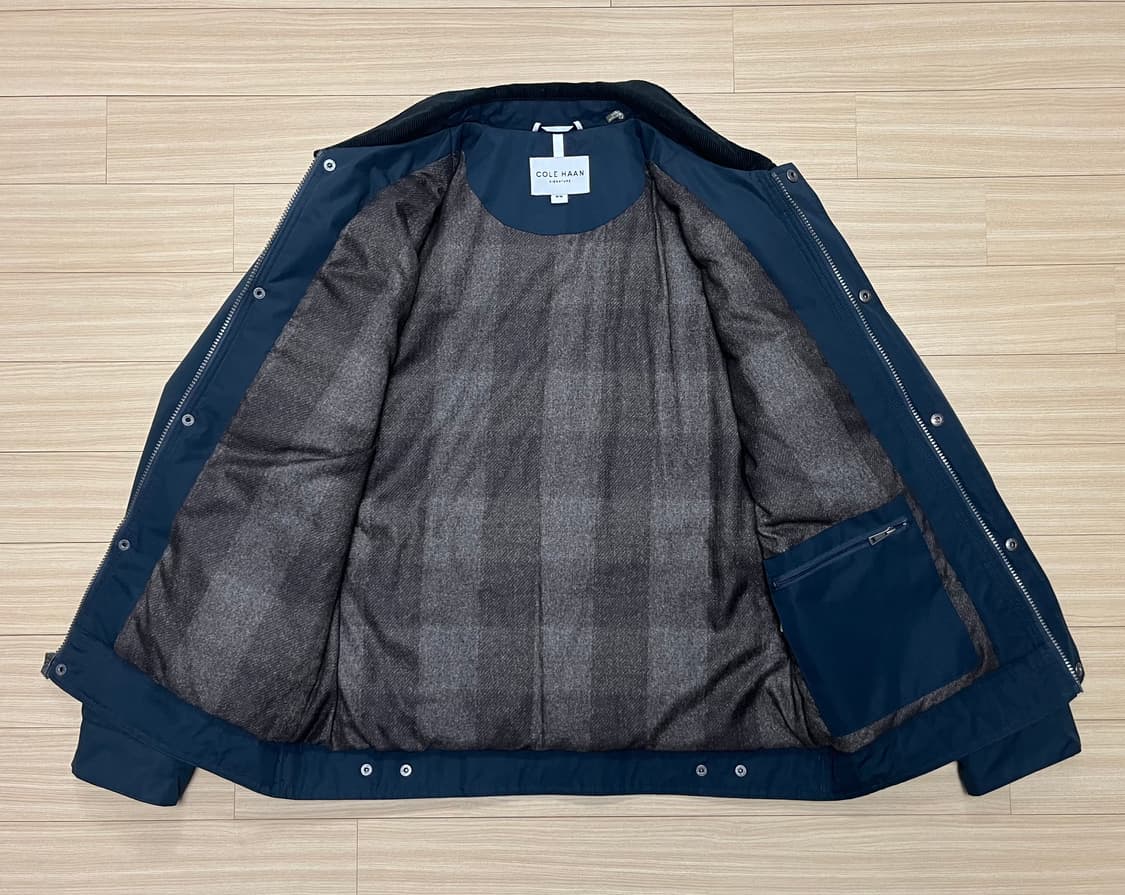 [M] 콜한 코듀로이카라 헌팅 패딩 자켓 네이비 상품이미지5