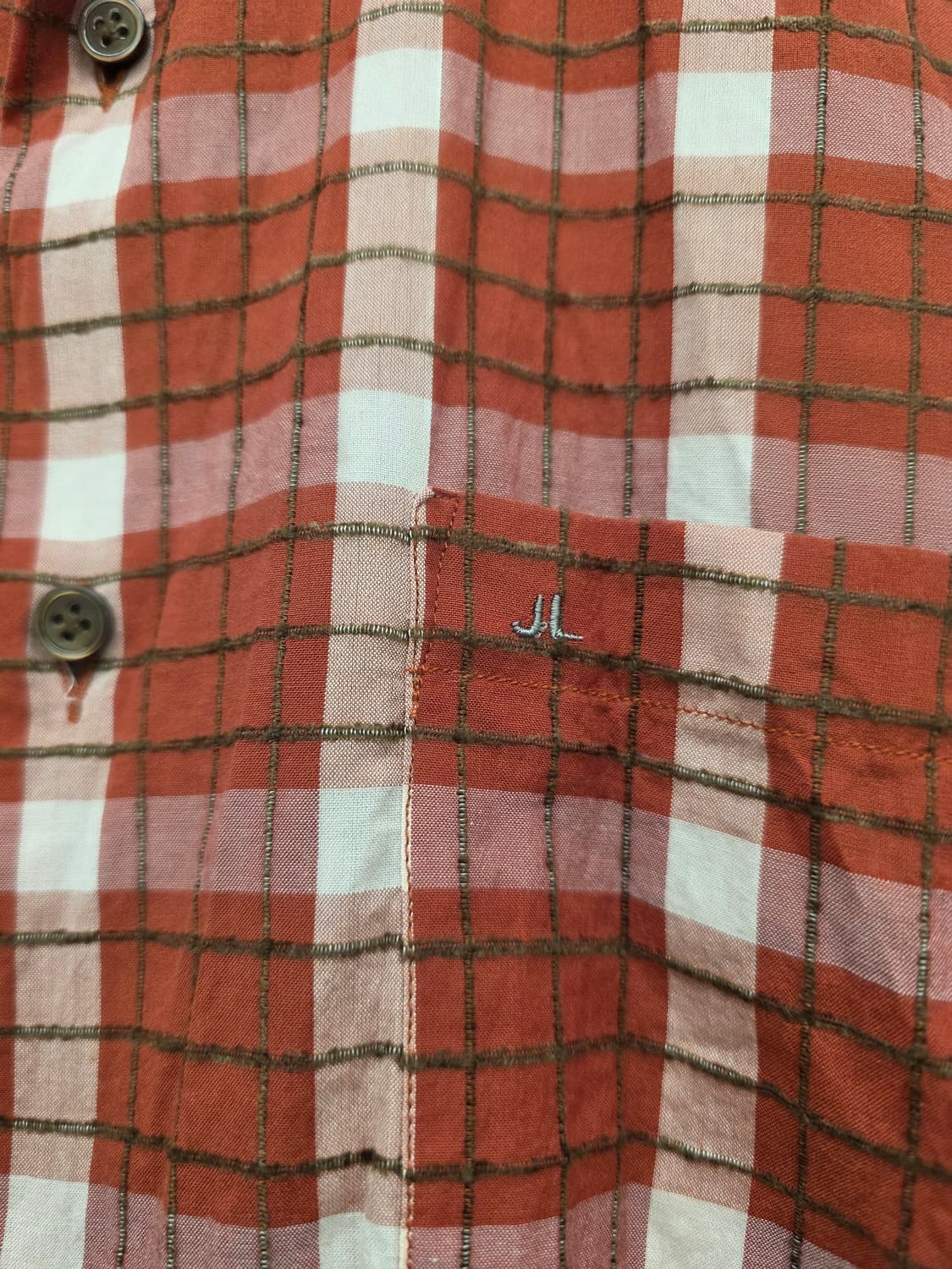 랑방 정품 남자 체크 셔츠남방.  싸이즈 95 상품이미지4