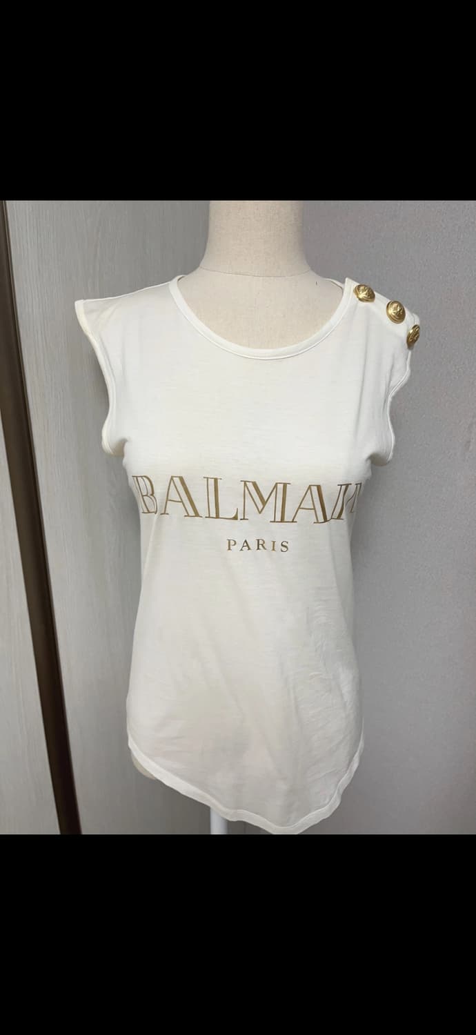 Balmain Logo-Print Cotton Tank Top 상품이미지1