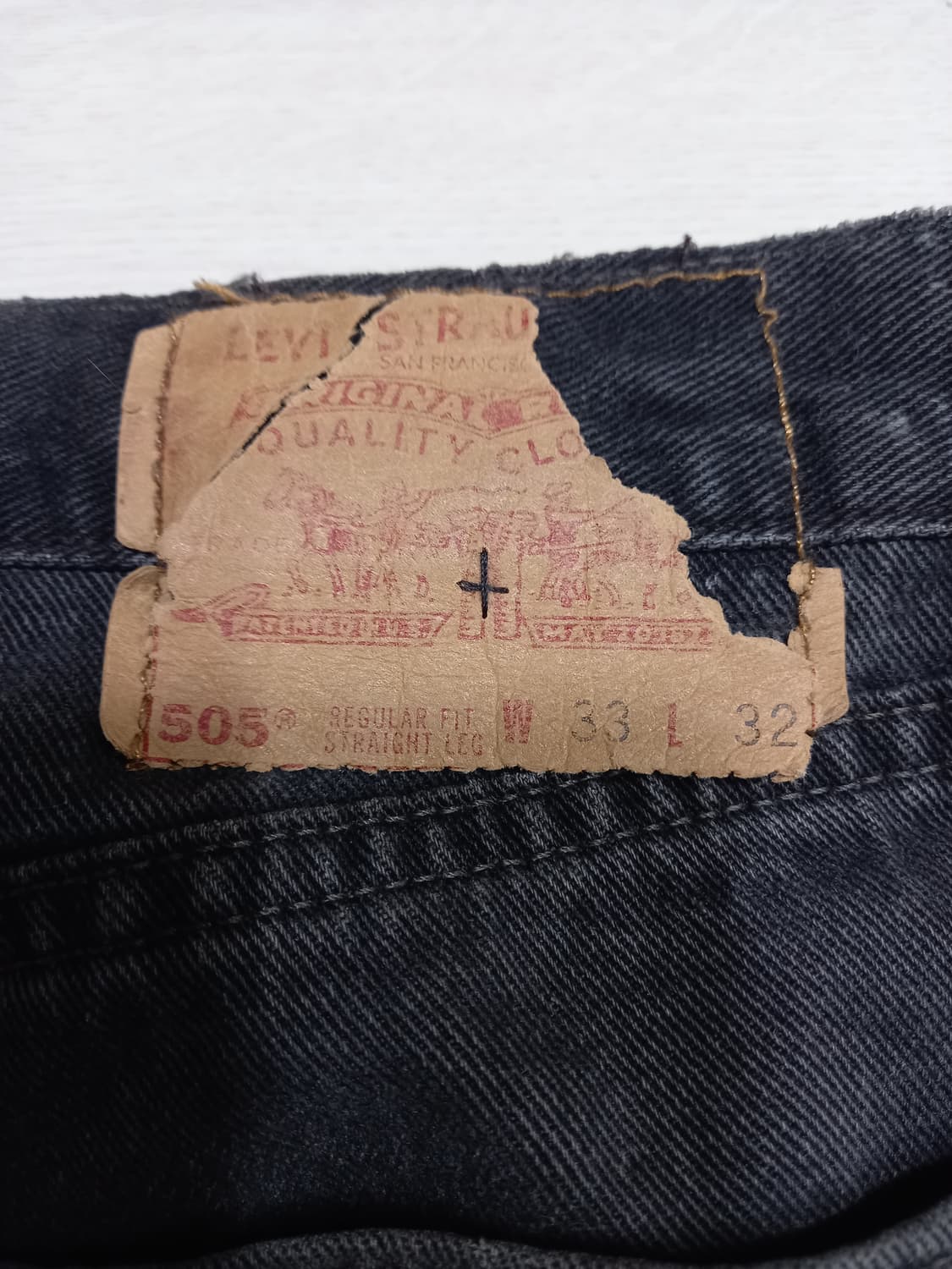 32 90's 리바이스505 RedPont 일자진 블랙 32-316 상품이미지5