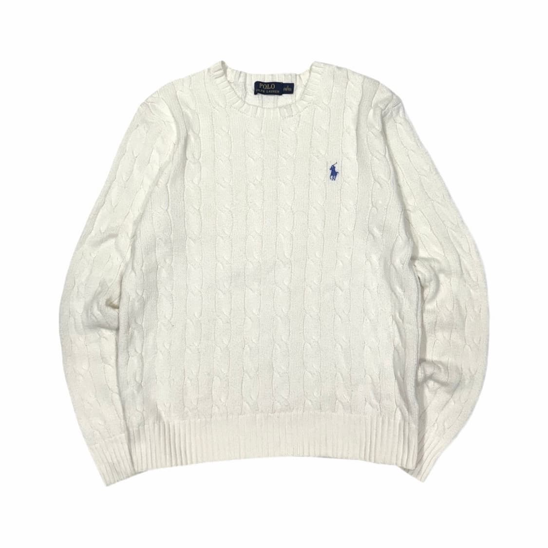 폴로 랄프로렌 화이트 코튼 케이블 니트  상품이미지1