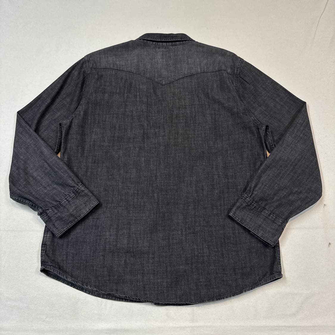 XL) 리바이스 투포켓 웨스턴 흑청 데님 셔츠 상품이미지5