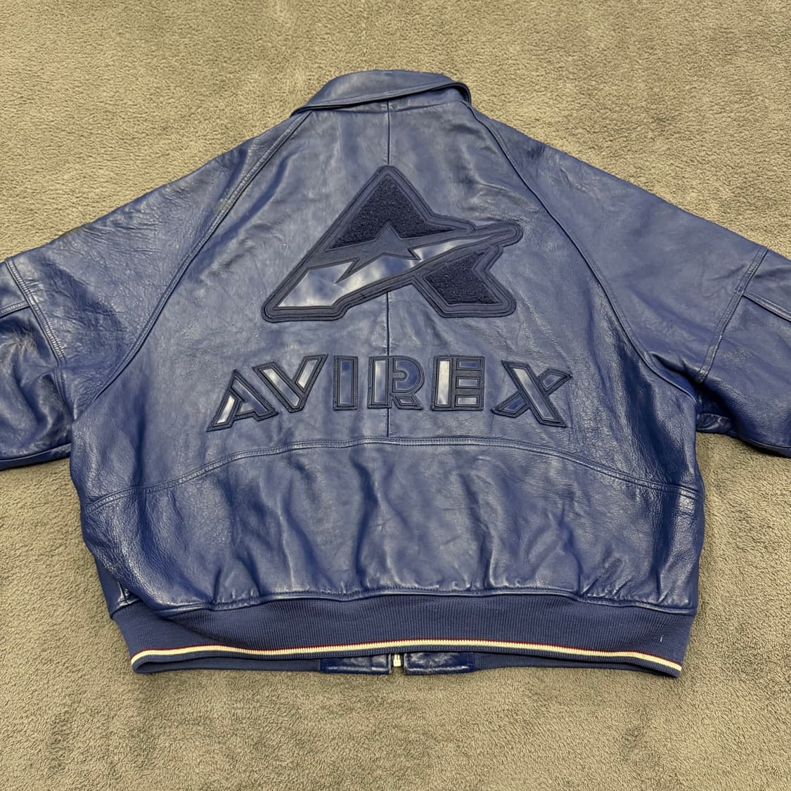 [ 정품/3XL ] 90s 아비렉스 USA 빈티지 레더 바시티 자켓 상품이미지3