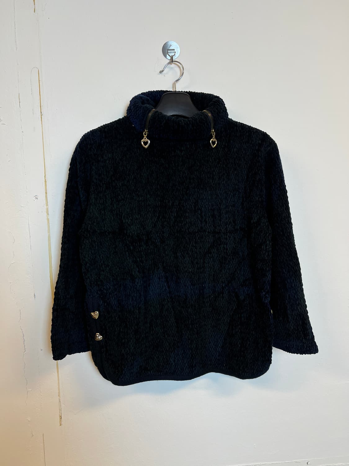 T083 JPN 모리/러블리/펑크/Y2K 블랙 니트 탑 M 상품이미지1