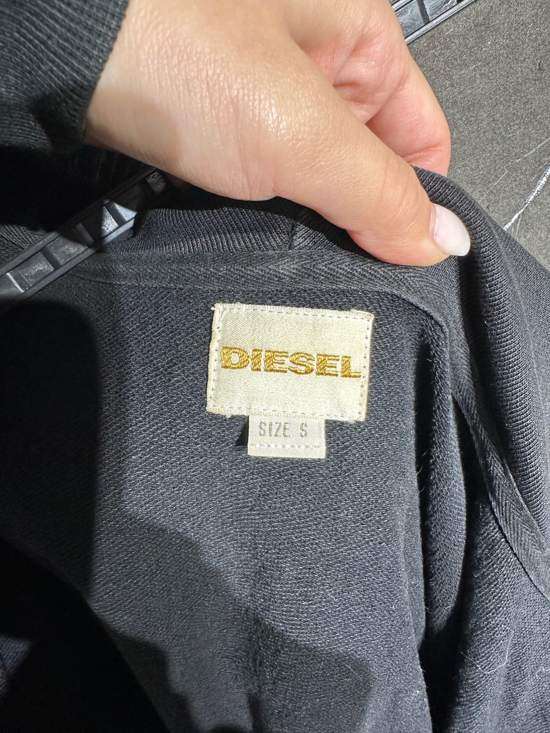 디젤 고딕 프린팅 오버핏 블랙 후드집업 져지 S 상품이미지9