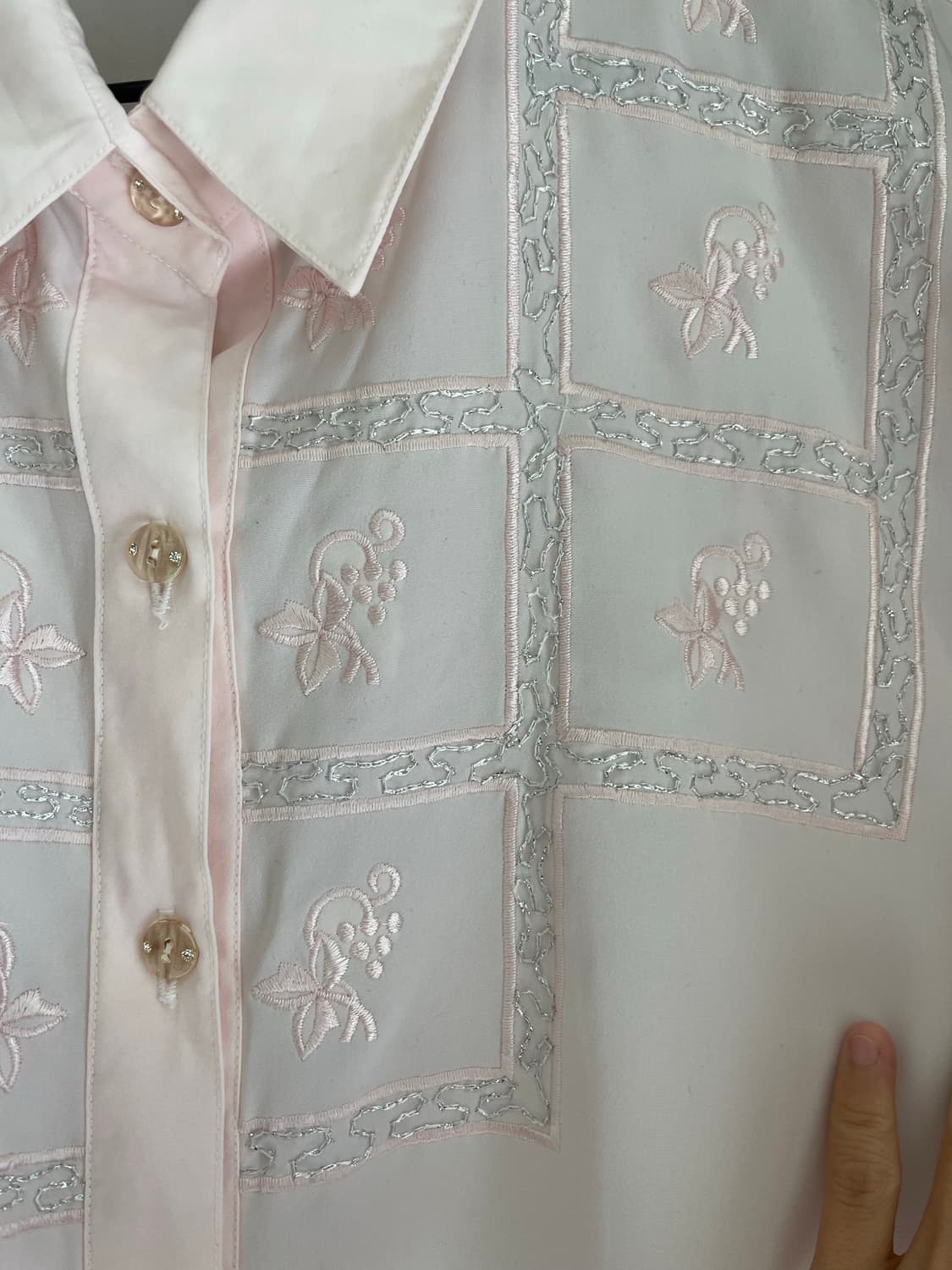 란제리룩 시스루 딸기우유 핑크 퍼프 블라우스 상품이미지1