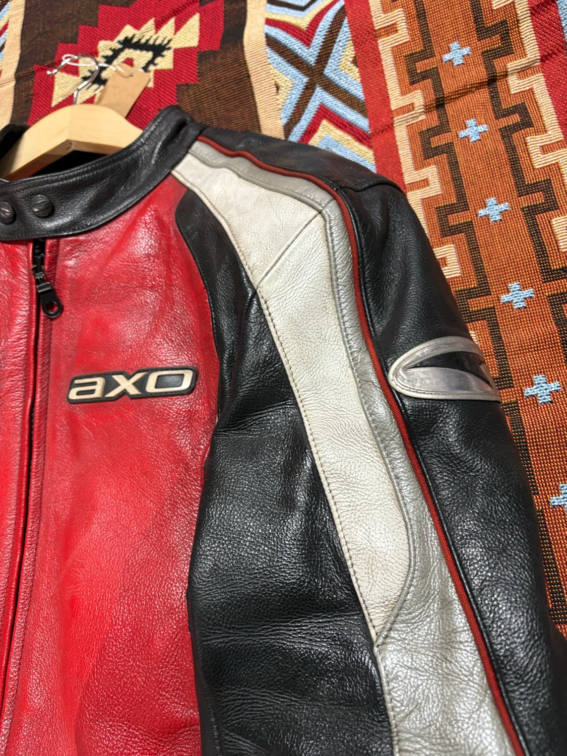 axo 빈티지 모터사이클 소가죽 레이싱 자켓 상품이미지5