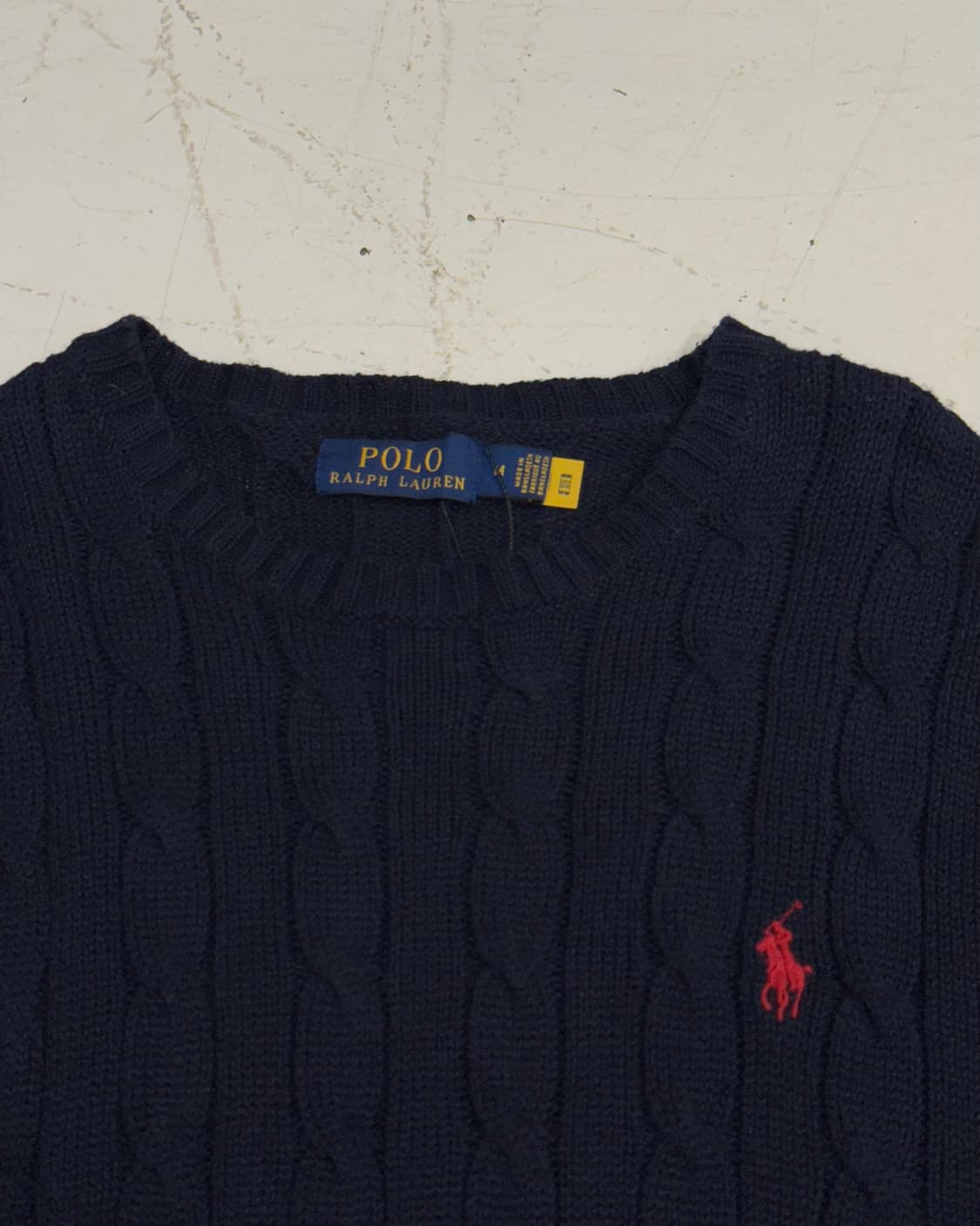폴로 신형 큐알 네이비 꽈배기 니트 상품이미지2