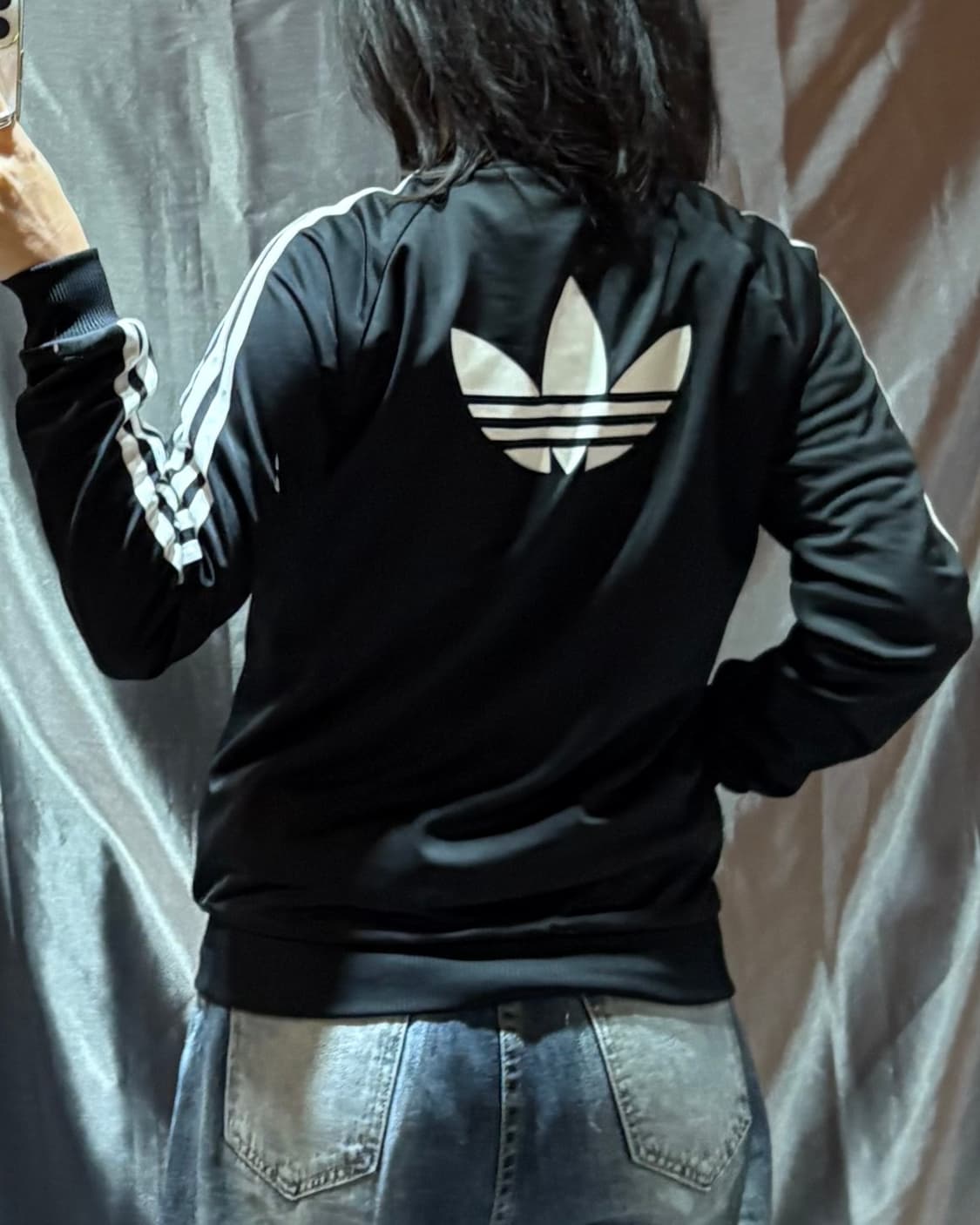 XS 아디다스 파이어버드 빅로고 블랙 트랙탑 상품이미지2